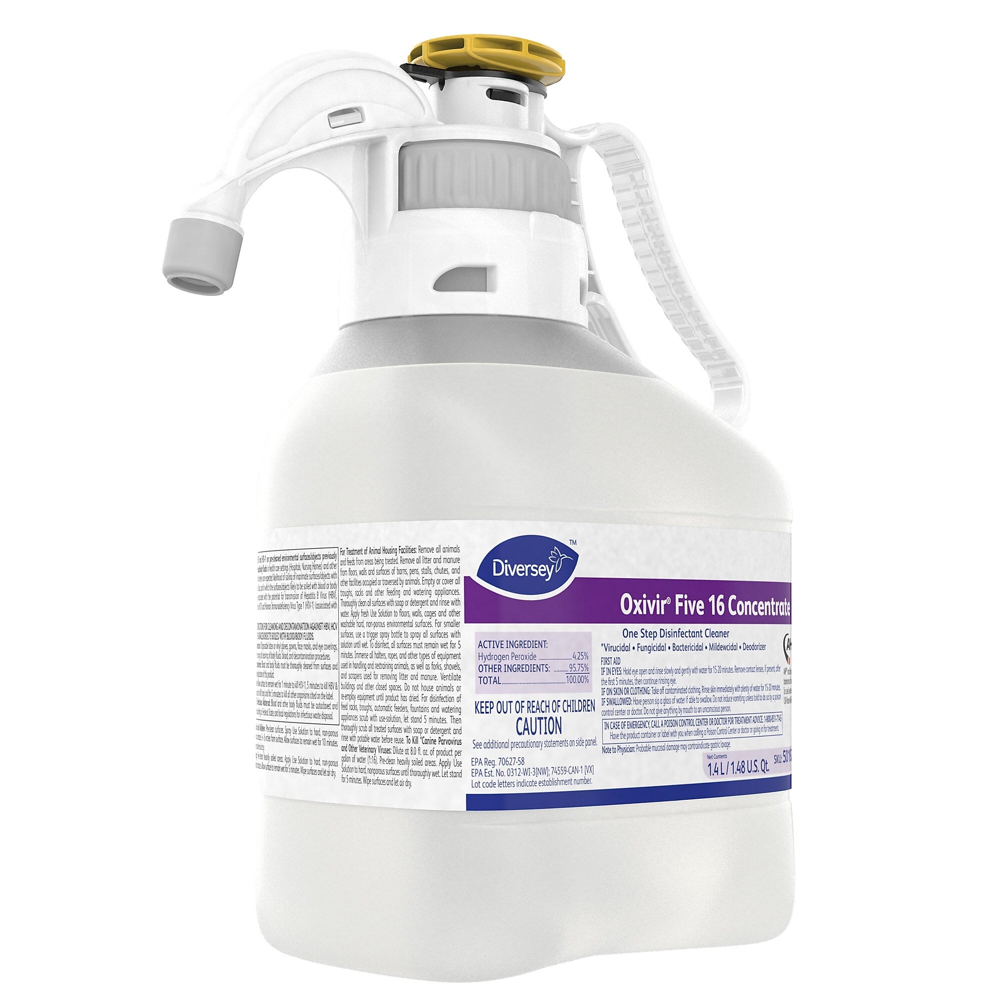 Oxivir Five 16 Diversey SmartDose Disinfectant, Liquid, 47.3 Oz.