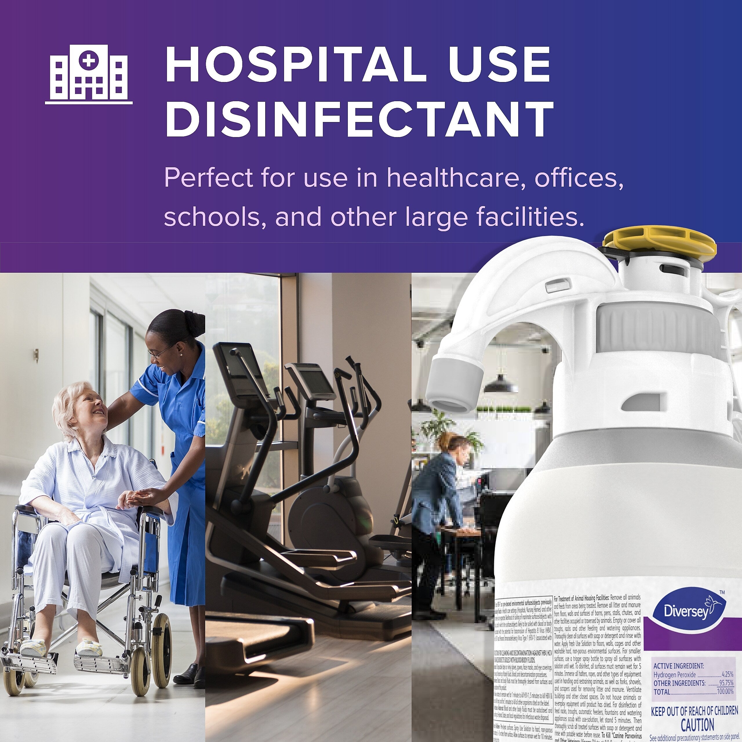 Oxivir Five 16 Diversey SmartDose Disinfectant, Liquid, 47.3 Oz.