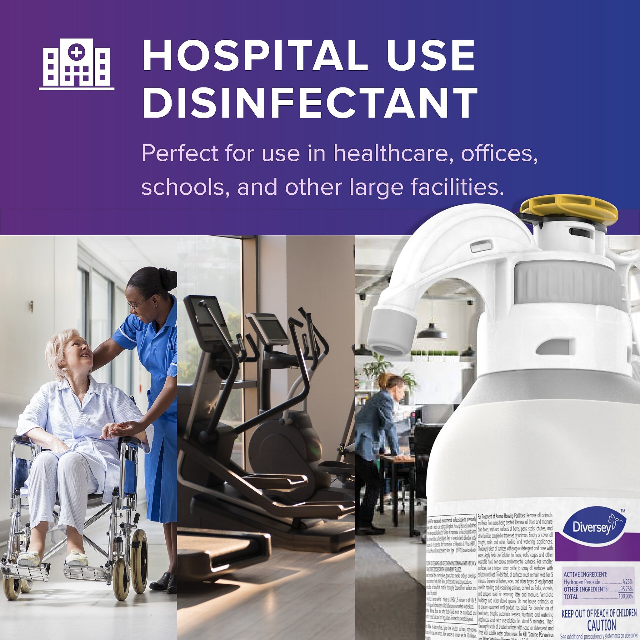 Oxivir Five 16 Diversey SmartDose Disinfectant, Liquid, 47.3 Oz.