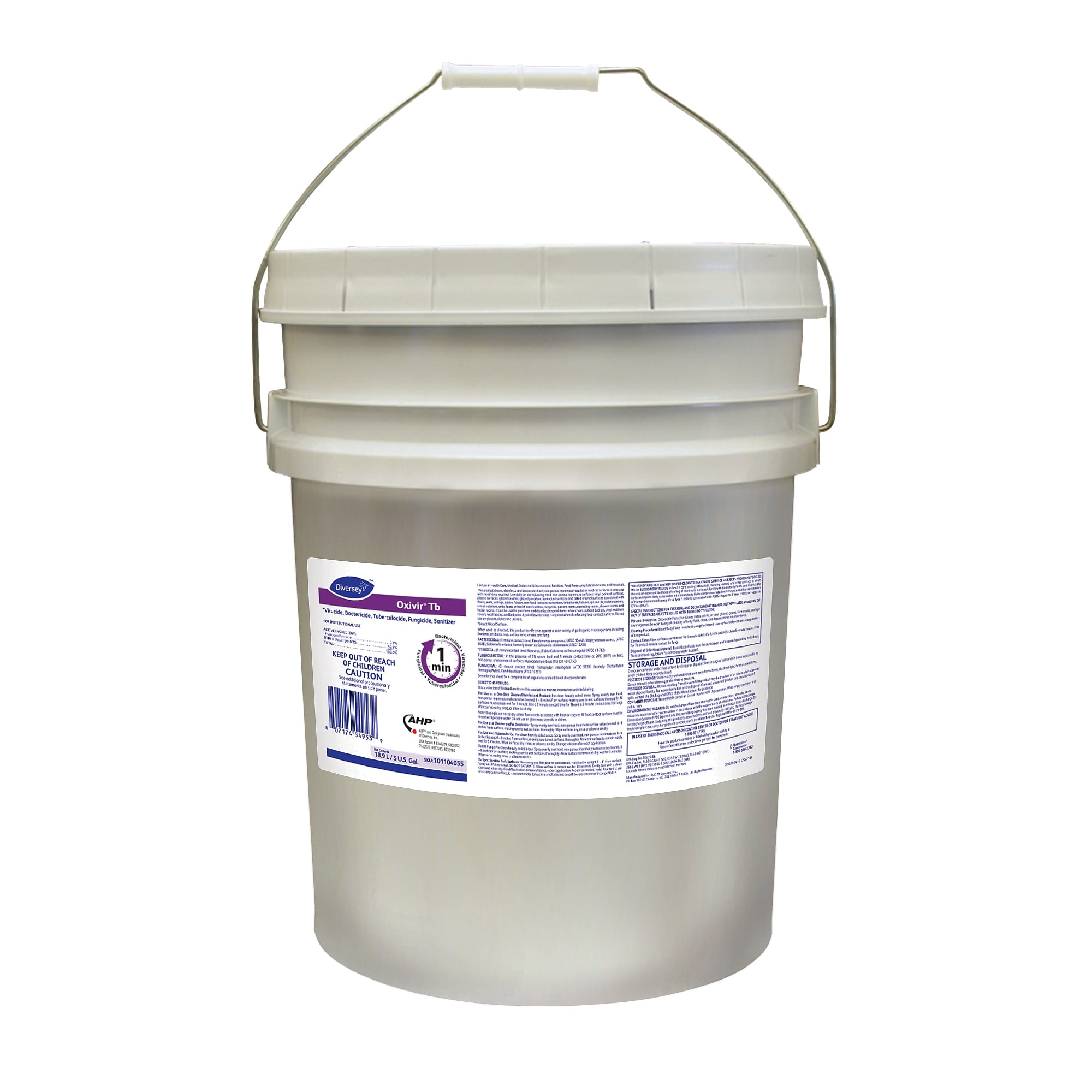 Oxivir Tb Disinfectant Cleaner, 5 Gallon Pail