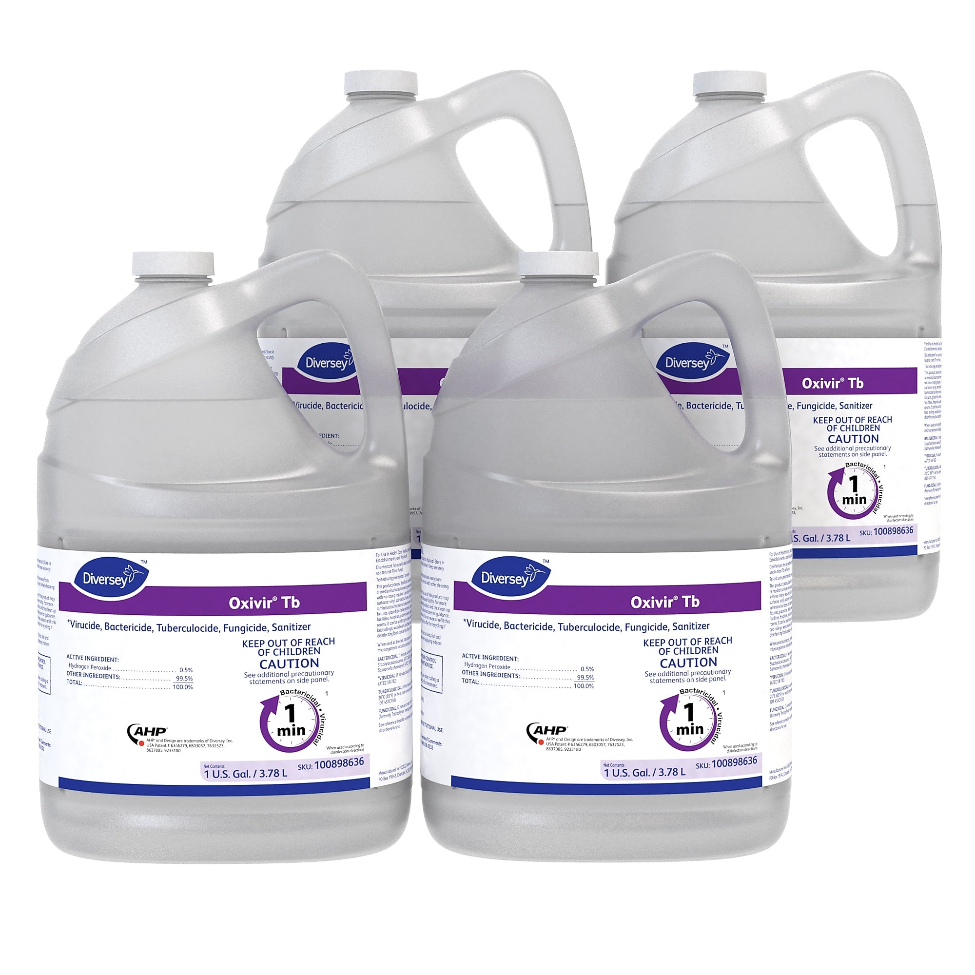 Oxivir Tb General Disinfectant Cleaner, Hydrogen Peroxide, 128 oz., 4/Carton
