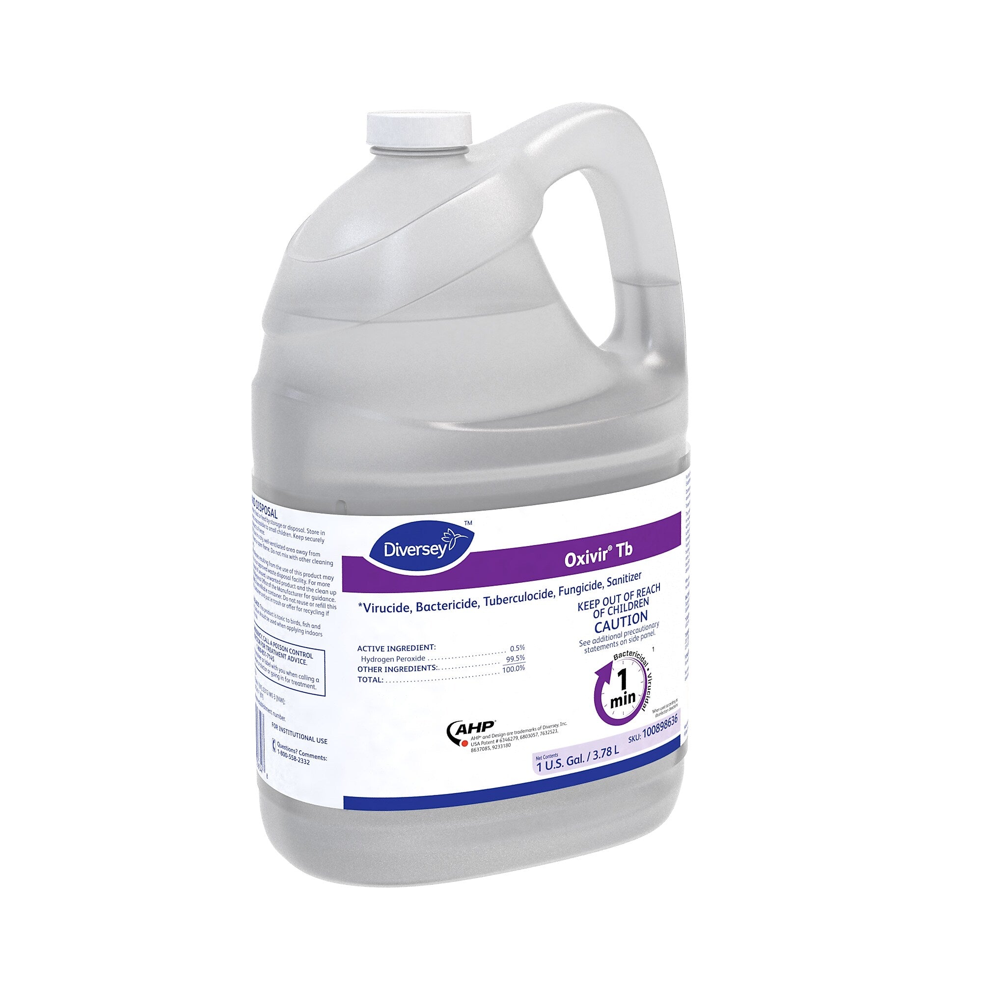 Oxivir Tb General Disinfectant Cleaner, Hydrogen Peroxide, 128 oz., 4/Carton