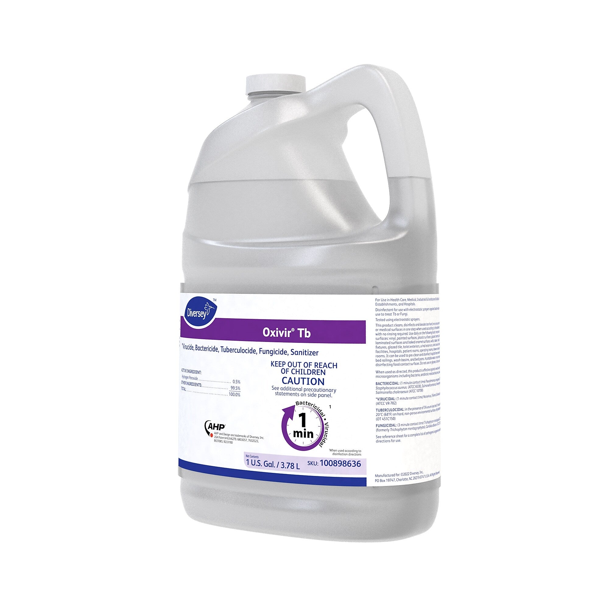 Oxivir Tb General Disinfectant Cleaner, Hydrogen Peroxide, 128 oz., 4/Carton