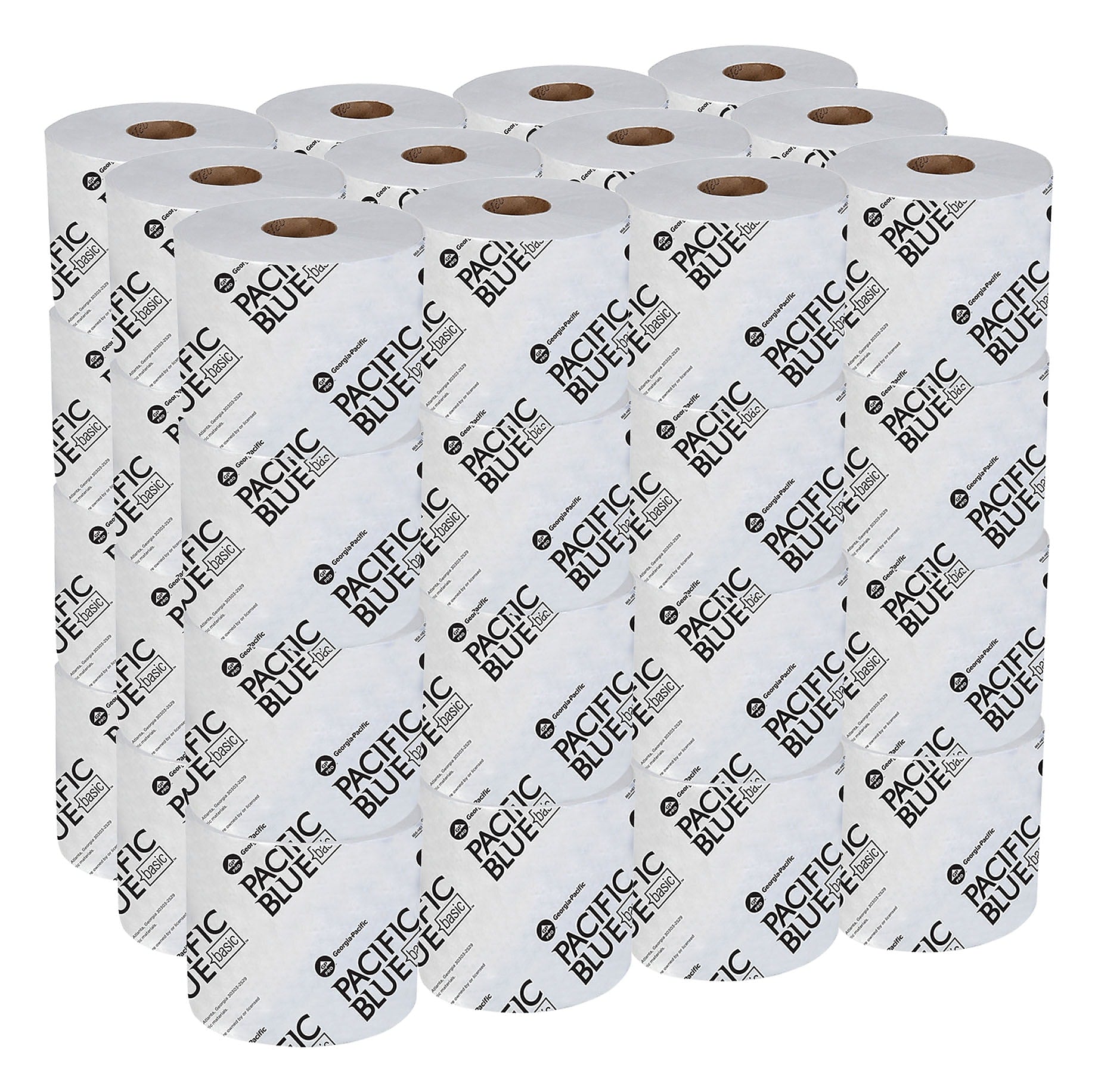 Pacific Blue Basic High Capacity Toilet Paper, 2-Ply, White, 1000 Sheets/Roll, 48 Rolls/Carton