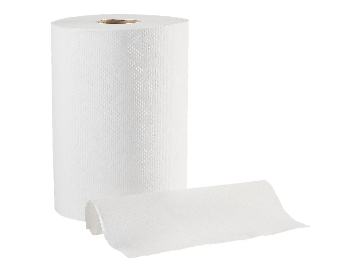 Pacific Blue Basic Recycled Hardwound Paper Towels, 1-ply, 350 ft./Roll, 12 Rolls/Carton