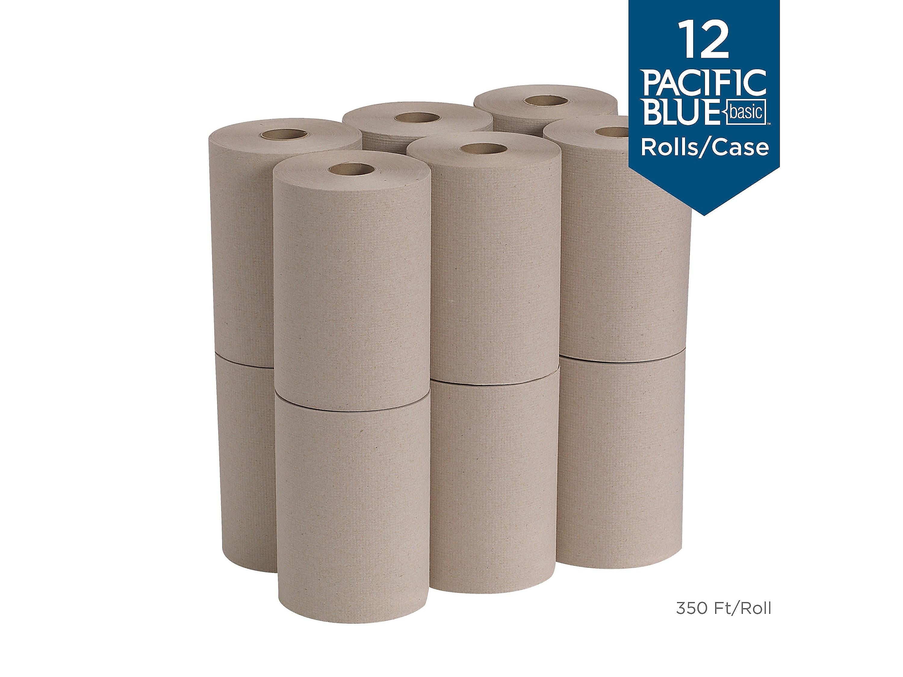 Pacific Blue Basic Recycled Hardwound Paper Towels, 12 Rolls/Carton