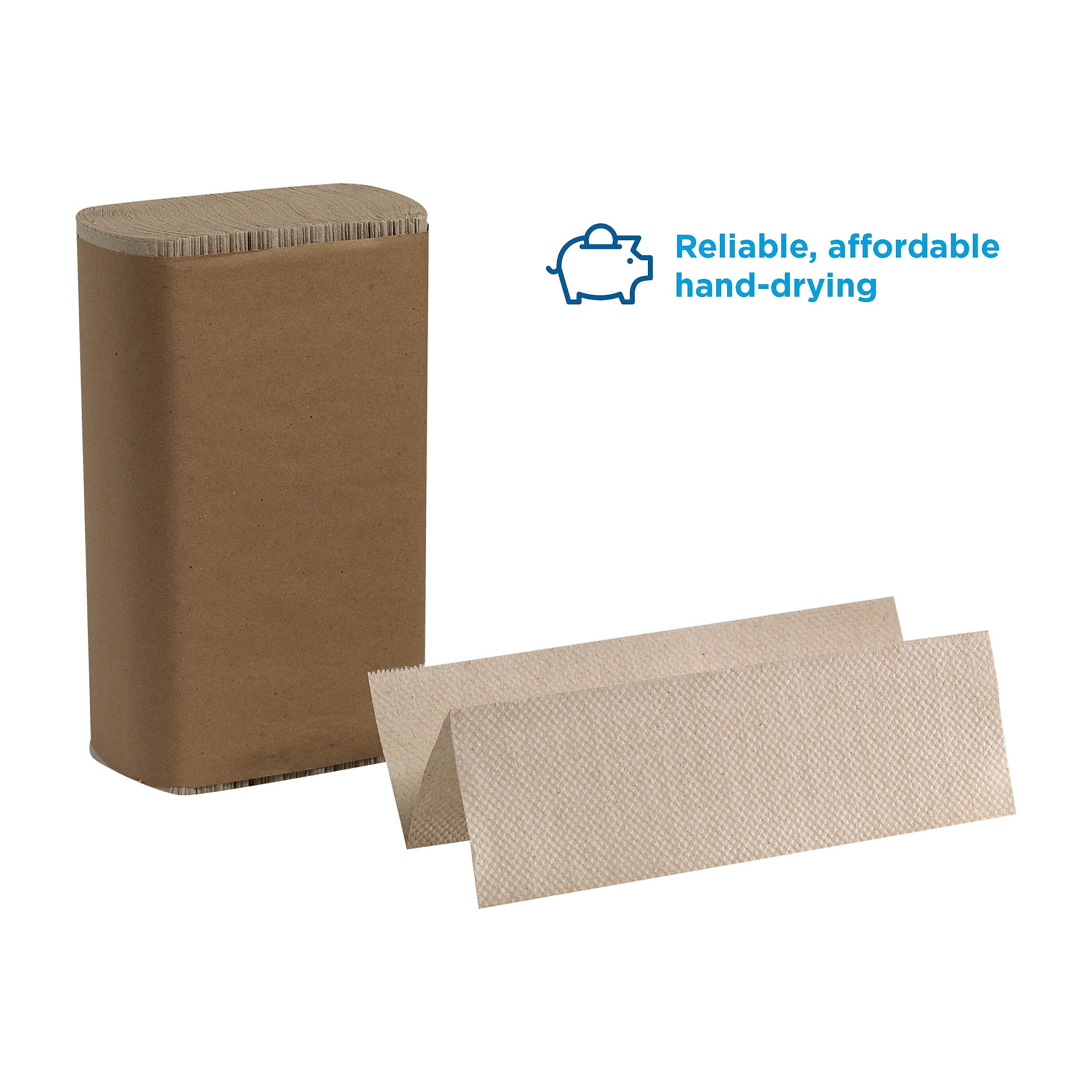 Pacific Blue Basic Recycled Multifold Paper Towel, 1-Ply, Brown, 250 Sheets/Pack, 16 Packs/Carton