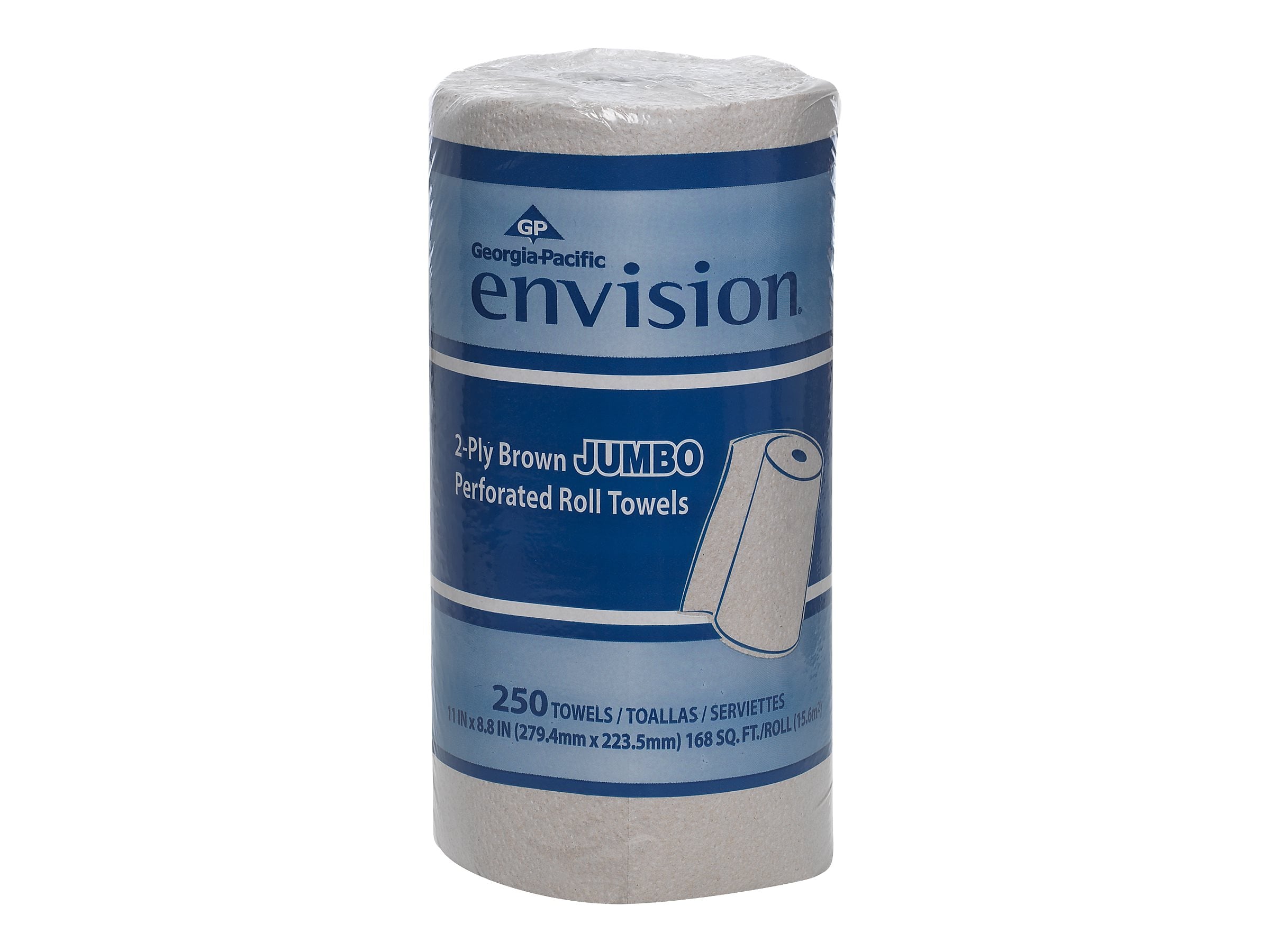 Pacific Blue Basic Recycled Paper Towels, 2-ply, 250 Sheets/Roll, 12 Rolls/Carton