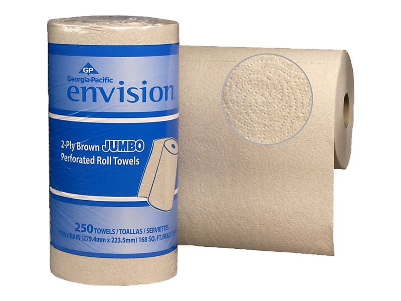 Pacific Blue Basic Recycled Paper Towels, 2-ply, 250 Sheets/Roll, 12 Rolls/Carton