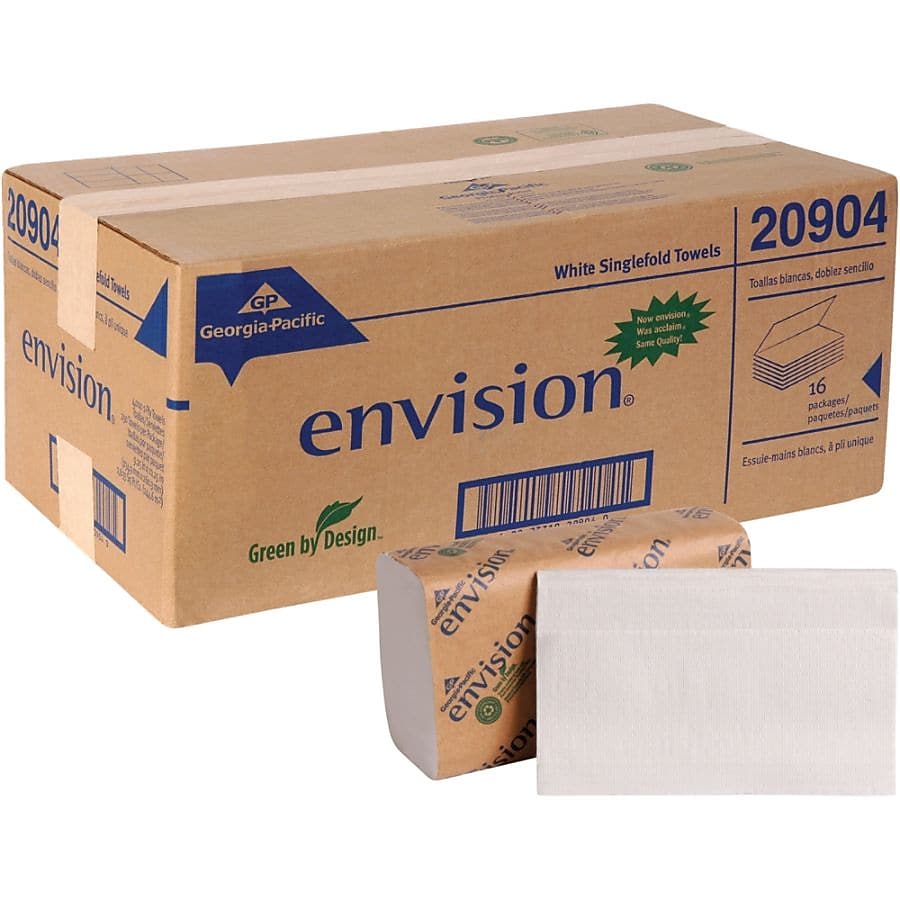 Pacific Blue Basic Recycled Single Fold Paper Towels, 1-ply, 250 Sheets/Pack, 16 Packs/Carton