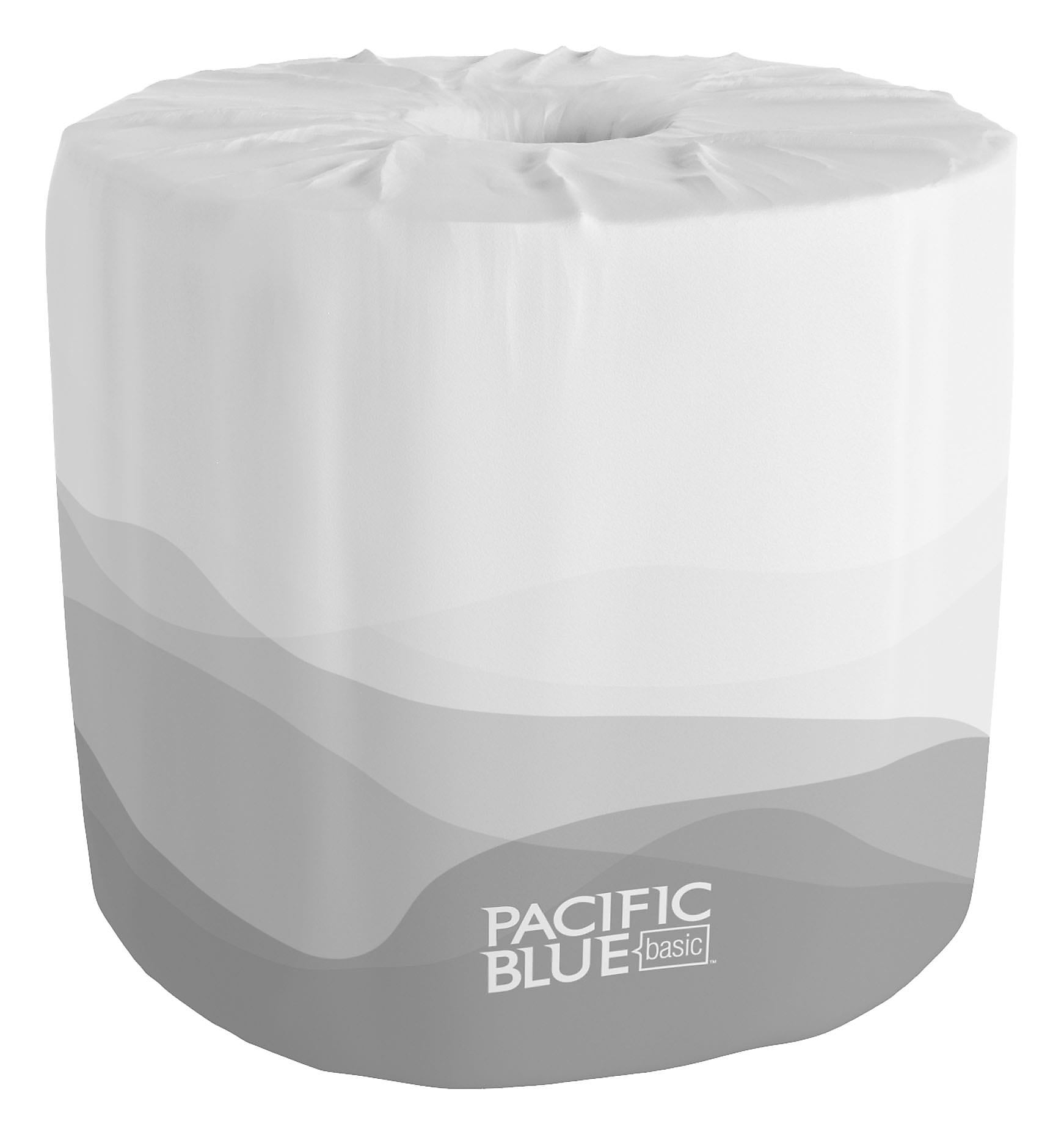 Pacific Blue Basic Recycled Toilet Paper, 1-Ply, White, 1210 Sheets/Roll, 80 Rolls/Carton
