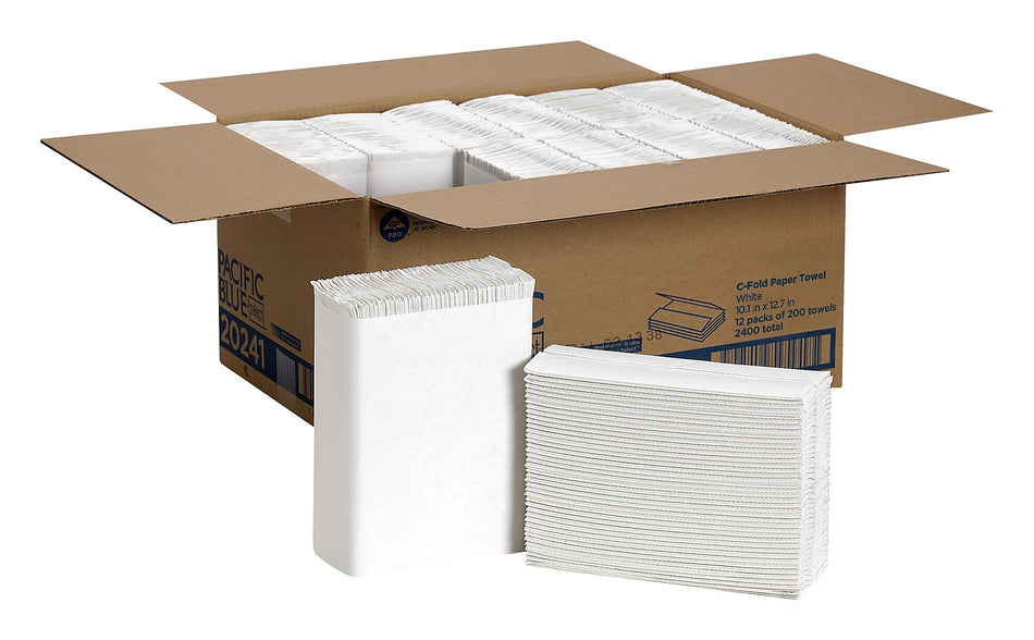 Pacific Blue Select C-Fold Paper Towels, 1-ply, 200 Sheets/Pack, 12 Packs/Carton