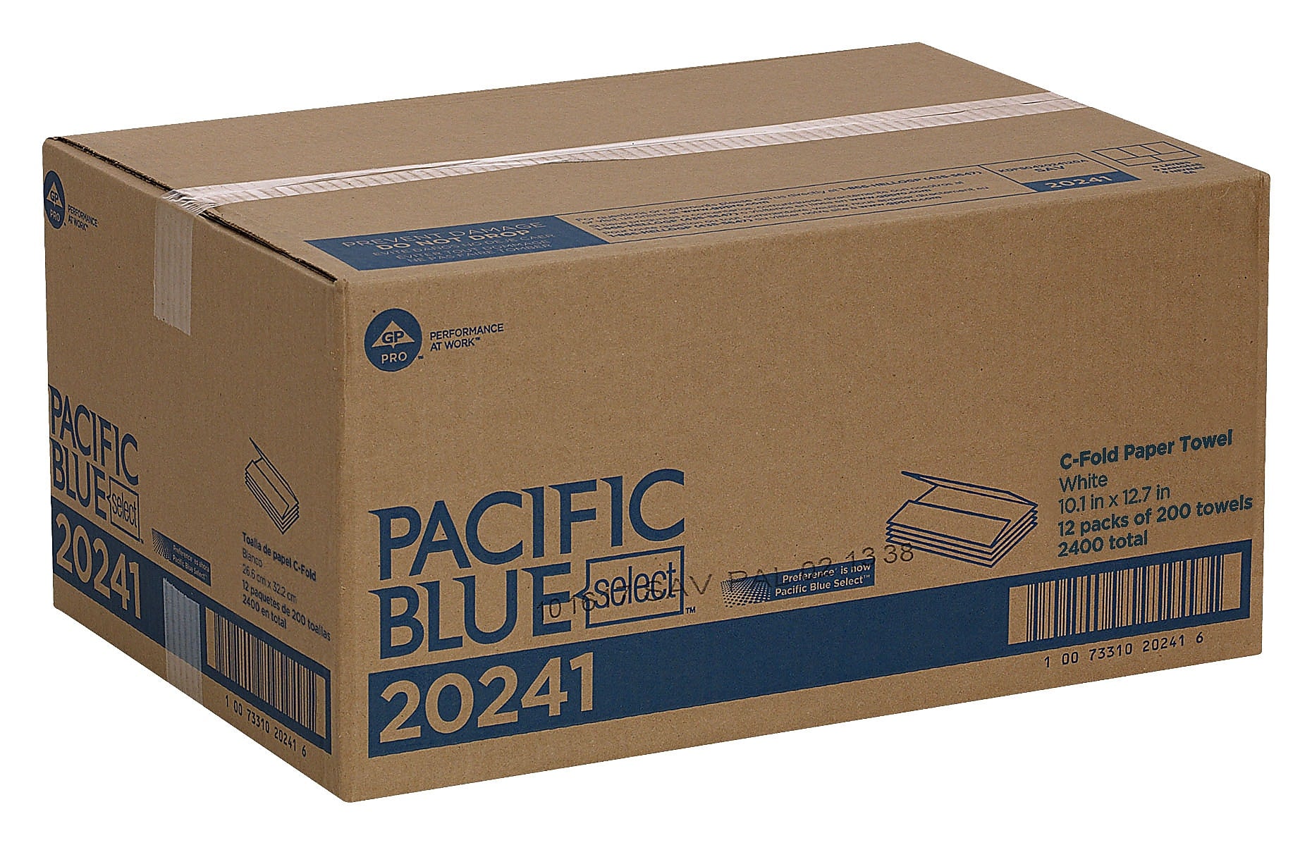 Pacific Blue Select C-Fold Paper Towels, 1-ply, 200 Sheets/Pack, 12 Packs/Carton