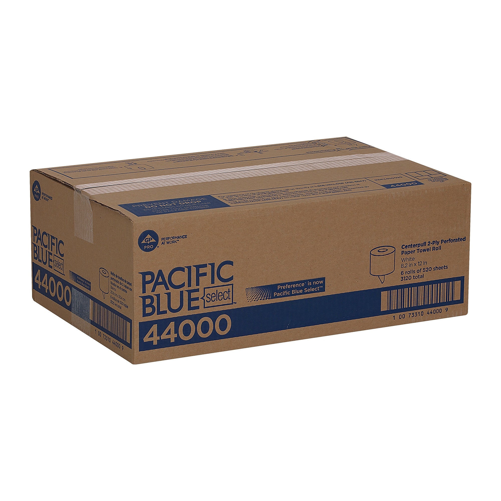 Pacific Blue Select Centerpull Paper Towels, 2-ply, 520 Sheets/Roll, 6 Rolls/Pack