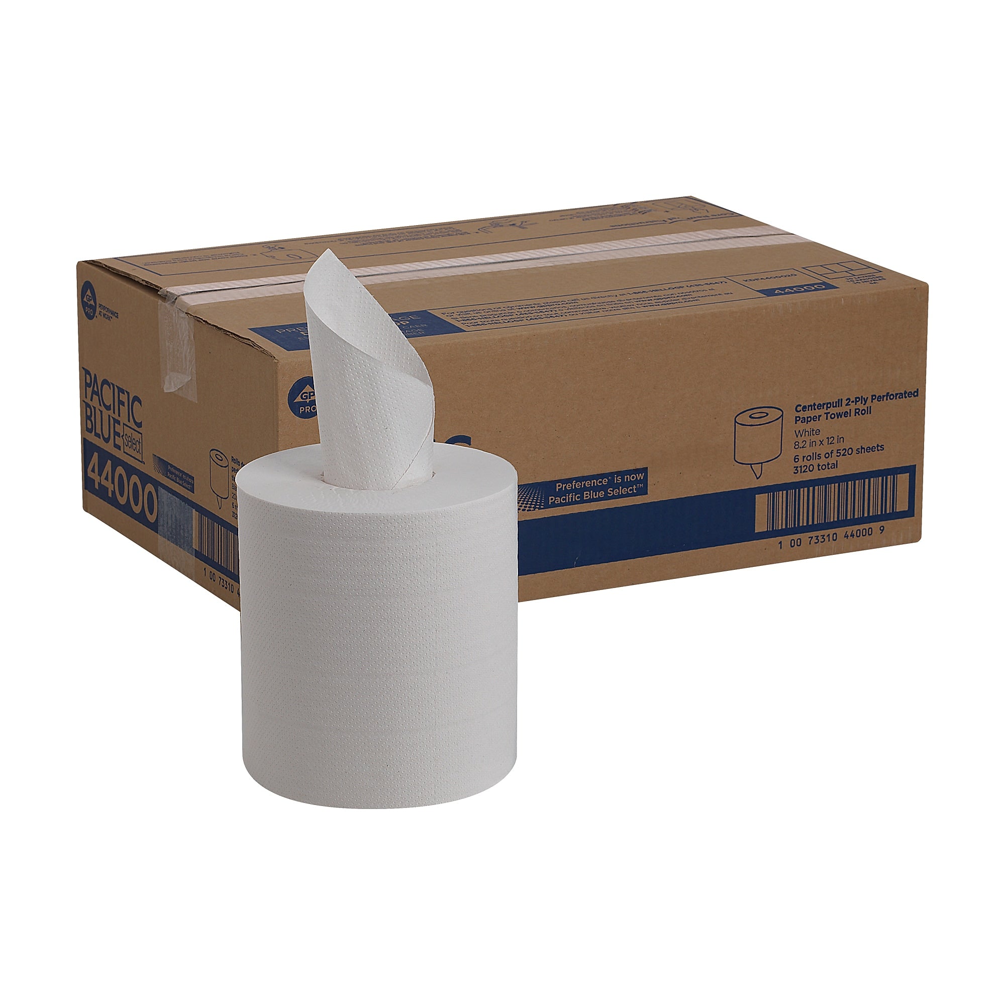 Pacific Blue Select Centerpull Paper Towels, 2-ply, 520 Sheets/Roll, 6 Rolls/Pack