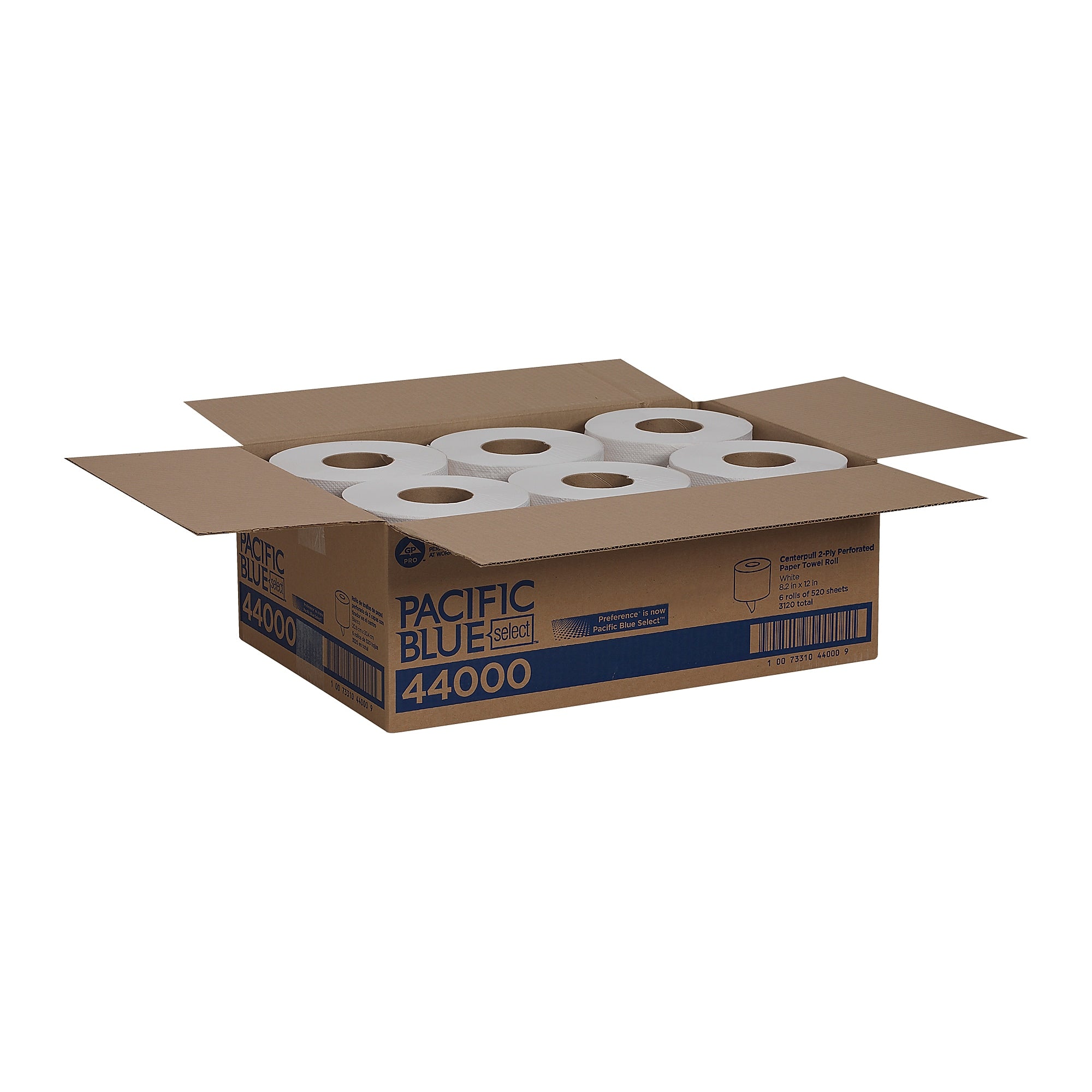 Pacific Blue Select Centerpull Paper Towels, 2-ply, 520 Sheets/Roll, 6 Rolls/Pack