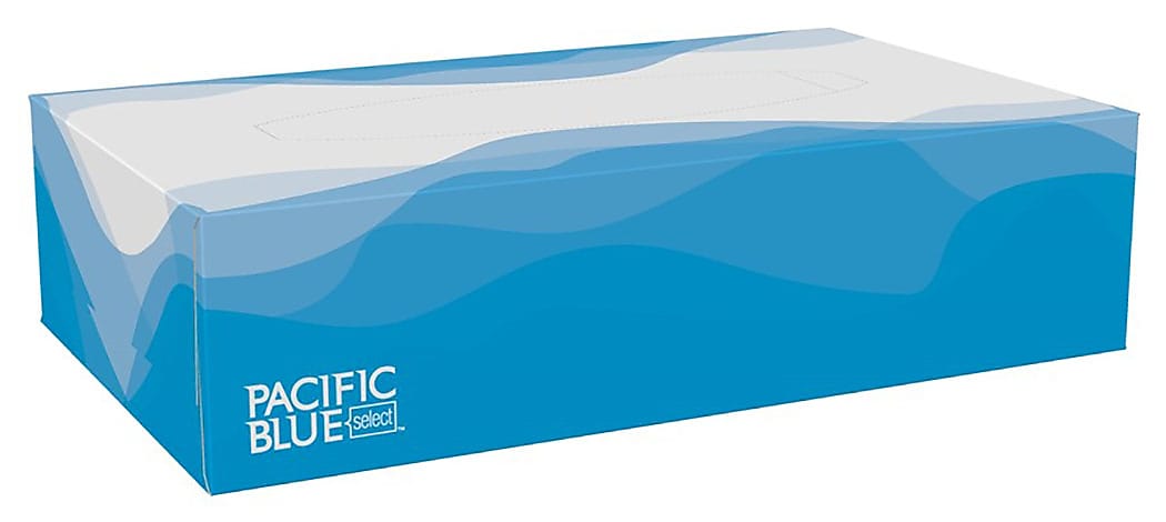 Pacific Blue Select Facial Tissue, 2-ply, 100 Tissues/Box, 30 Boxes/Carton