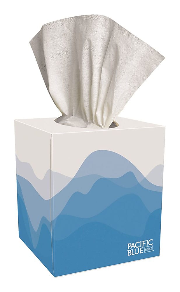 Pacific Blue Select Facial Tissue, 2-ply, 100 Tissues/Box, 36 Boxes/Pack