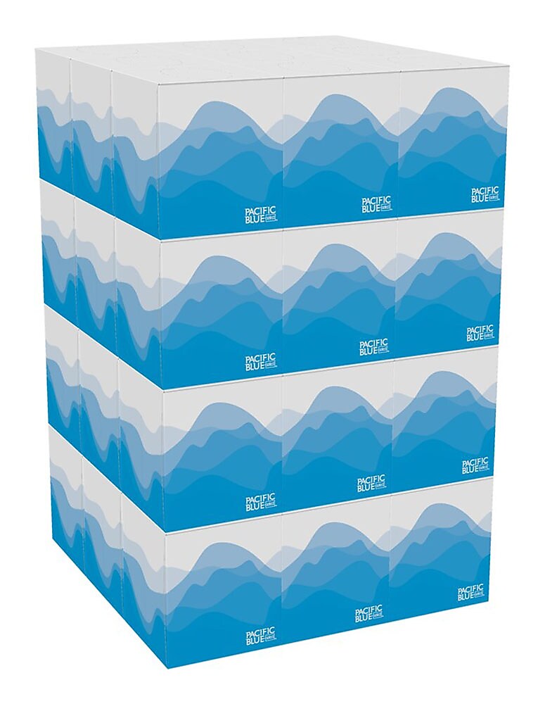 Pacific Blue Select Facial Tissue, 2-ply, 100 Tissues/Box, 36 Boxes/Pack