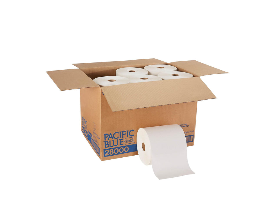 Pacific Blue Select Premium Hardwound Paper Towels, 2-ply, 350 ft./Roll, 12 Rolls/Carton