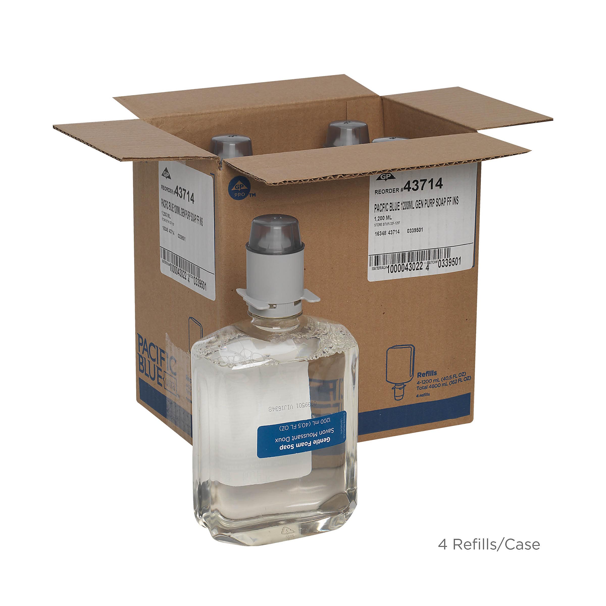 Pacific Blue Ultra Foaming Soap Refills, 40.5 Oz., 4/Carton