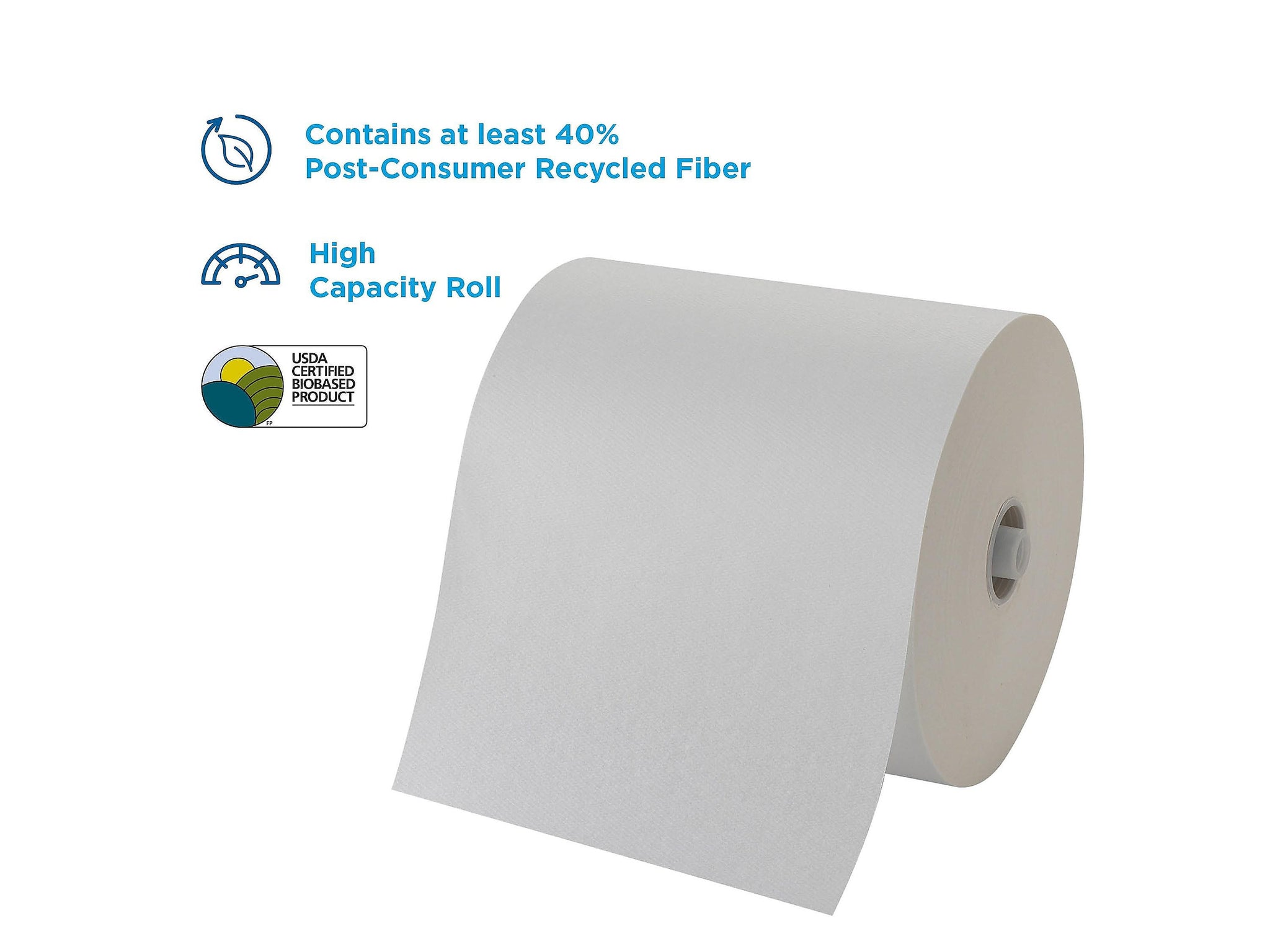 Pacific Blue Ultra Hardwound Paper Towels, 1-Ply, 6 Rolls/Carton