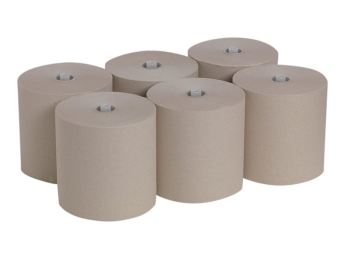 Pacific Blue Ultra Recycled Hardwound Paper Towels, 1-Ply, 6 Rolls/Carton