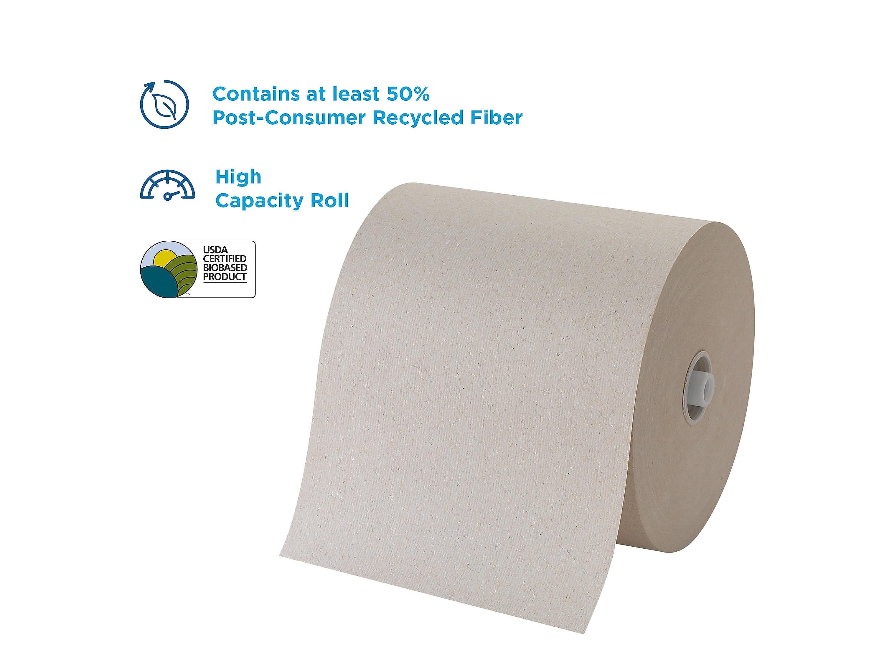 Pacific Blue Ultra Recycled Hardwound Paper Towels, 1-Ply, 6 Rolls/Carton
