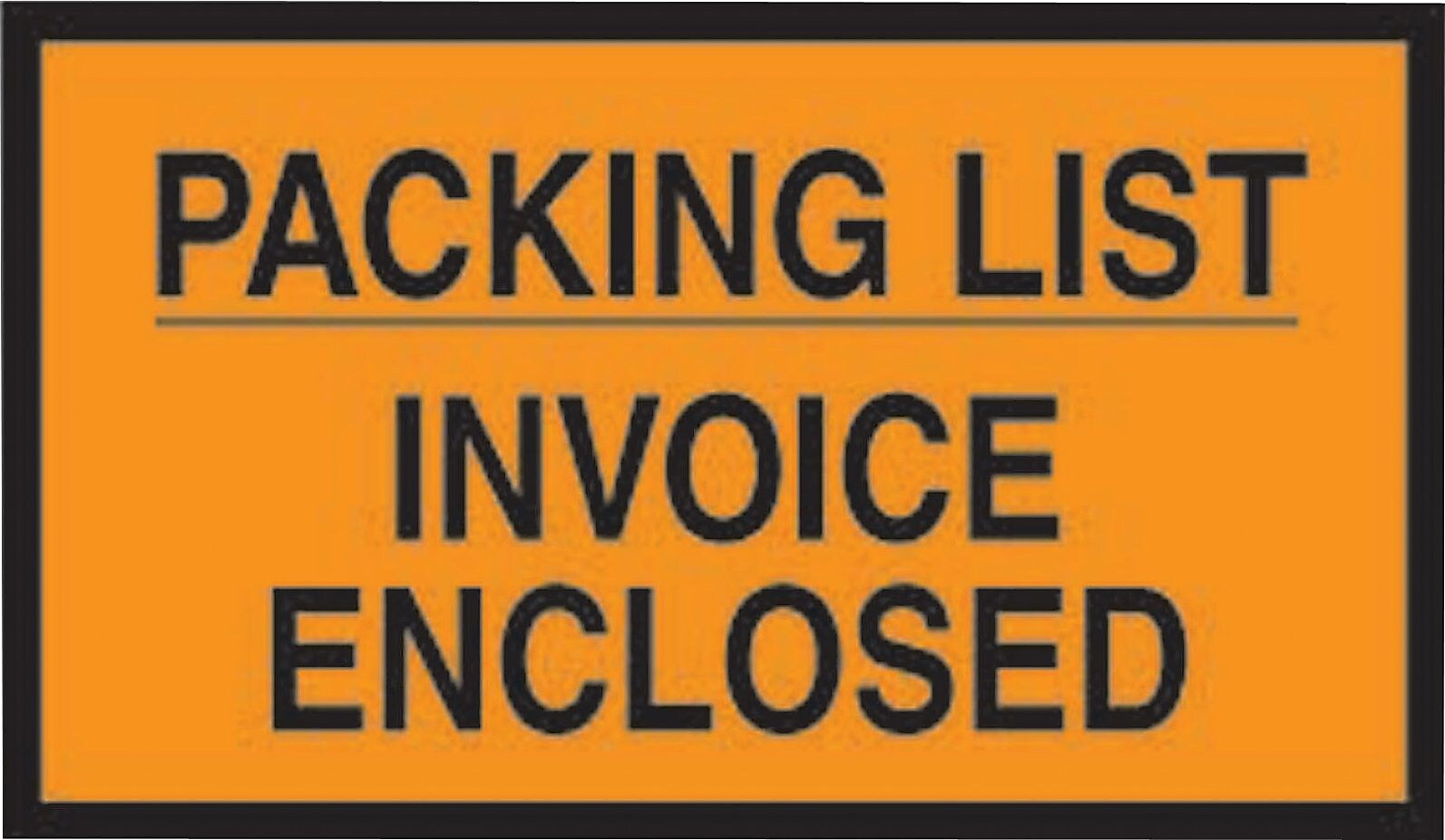 Packing List Envelopes, 7" x 10", Orange Full Face "Packing List/Invoice Enclosed", 1000/Case