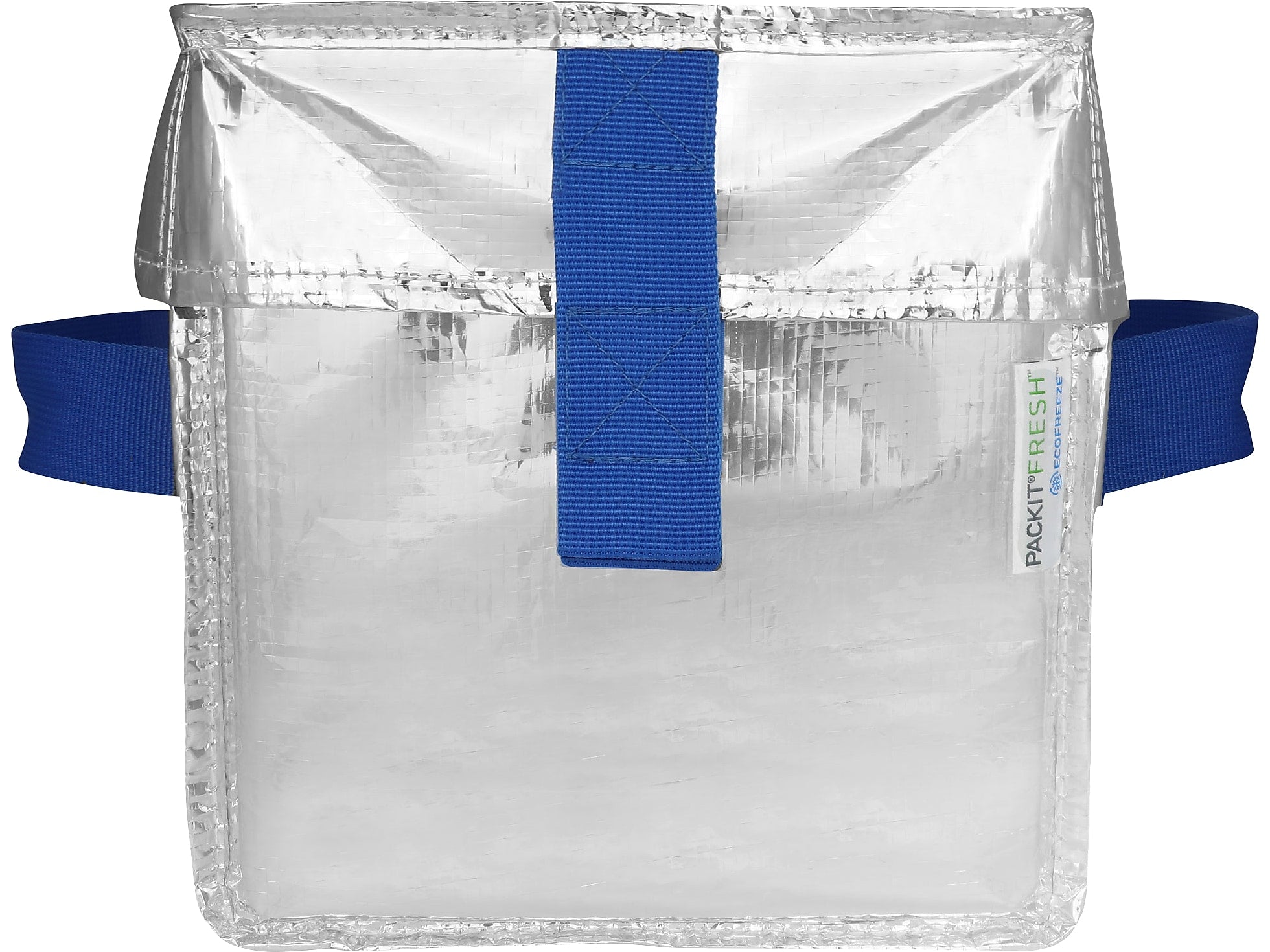 PACKiT Fresh EcoFreeze Ice Cream Tote, Silver/Blue, 6/Carton