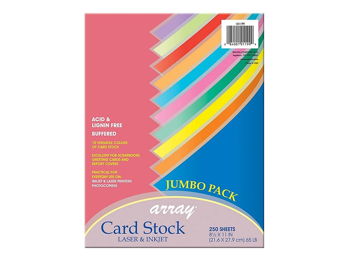 Pacon Array 65 lb. Cardstock Paper, 8.5