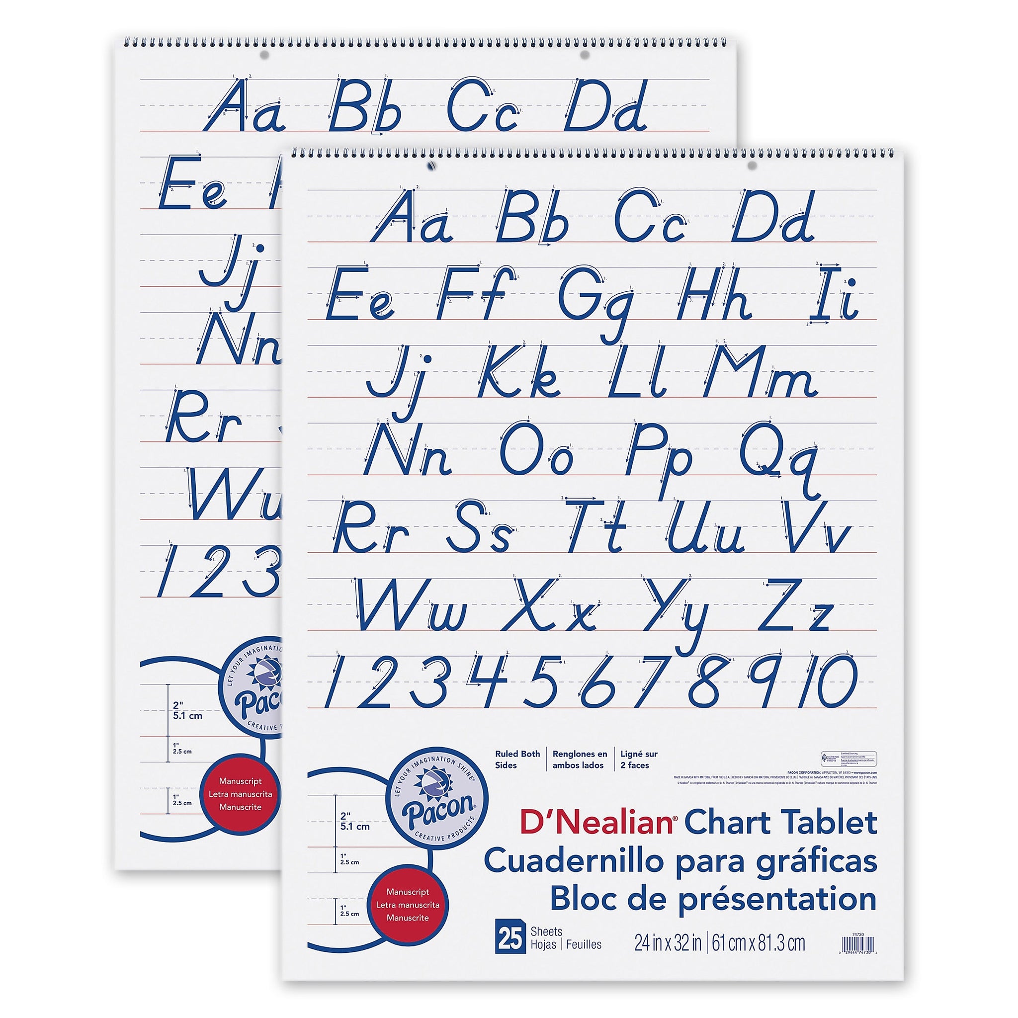 Pacon® D'Nealian Chart Tablet, Manuscript Cover, 2