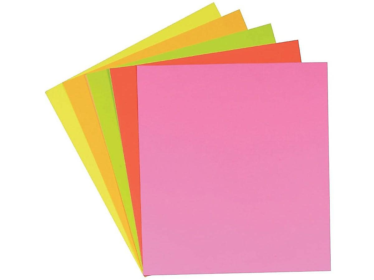 Pacon Neon Poster Boards, 2.5' x 2', Assorted Colors, 25/Carton