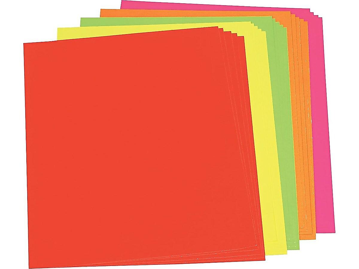 Pacon Neon Poster Boards, 2.5' x 2', Assorted Colors, 25/Carton