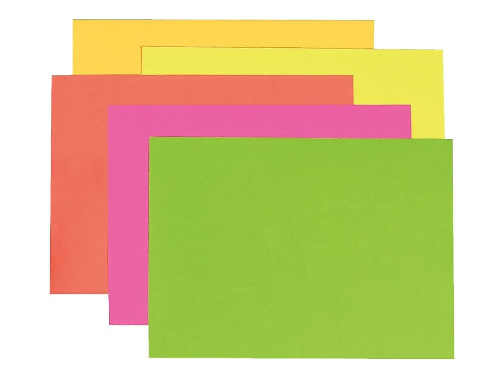 Pacon Neon Poster Boards, 2.5' x 2', Assorted Colors, 25/Carton
