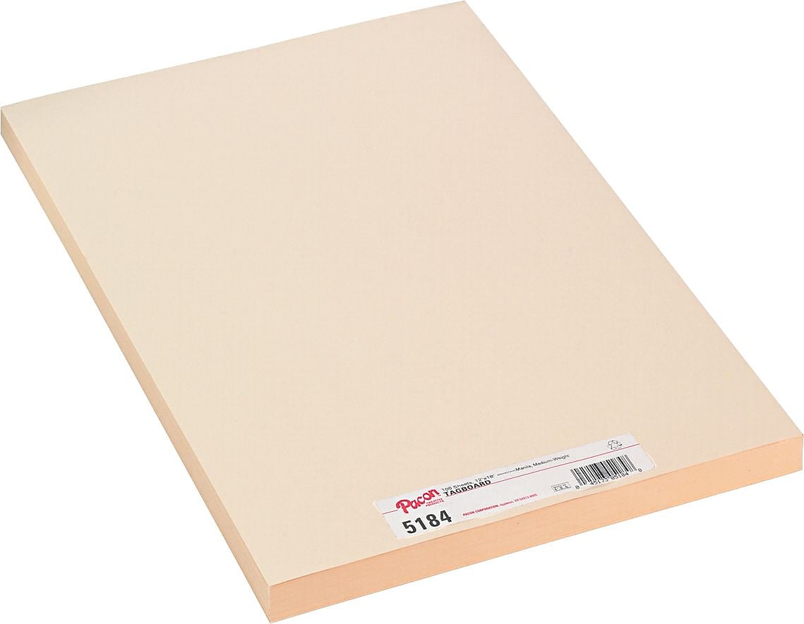 Pacon Tagboard, 12" x 18", Manila, 100/Pack