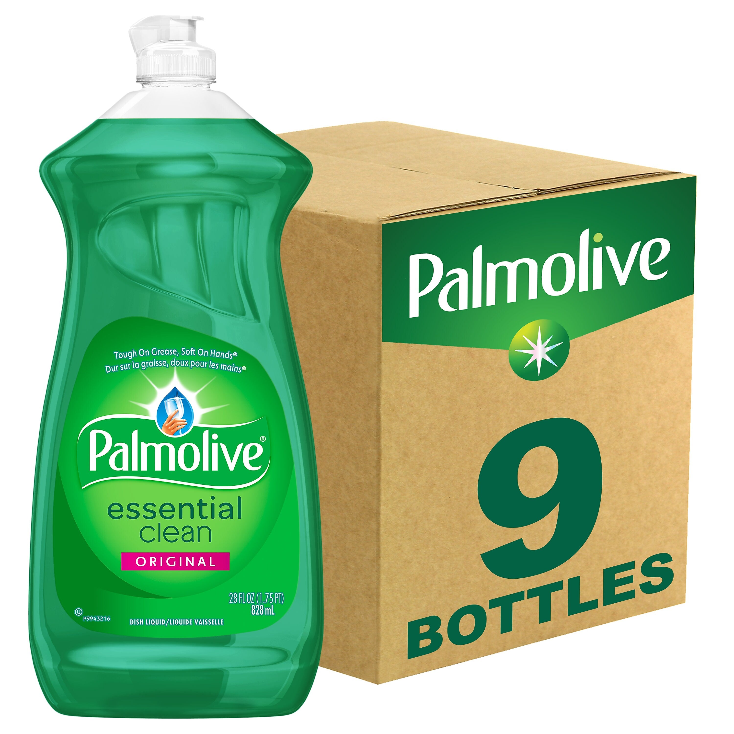 Palmolive Essential Clean Liquid Dish Soap, Original Scent, 28 oz., 9/Carton