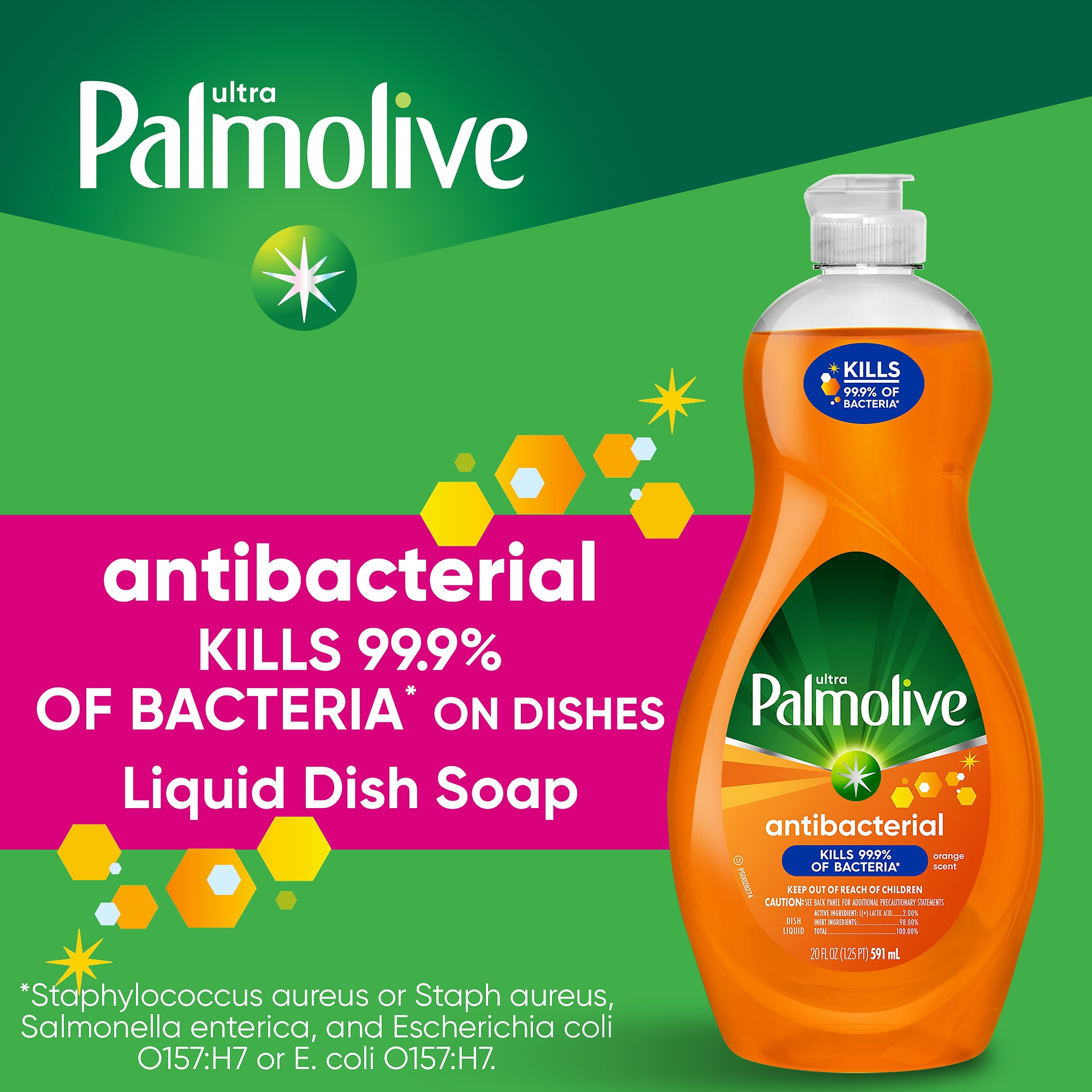 Palmolive Ultra Antibacterial Liquid Dish Soap, Orange, 20 oz.