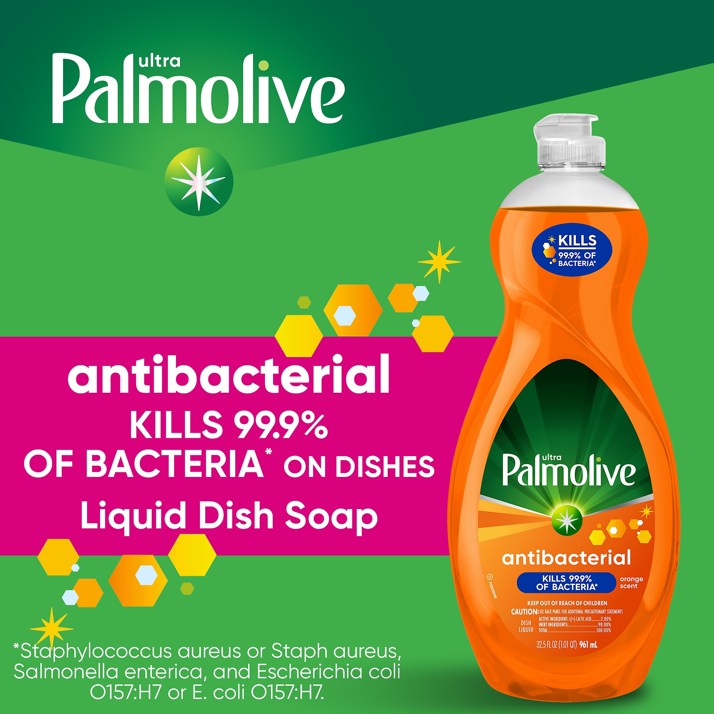 Palmolive Ultra Antibacterial Liquid Dish Soap, Orange, 32.5 oz.