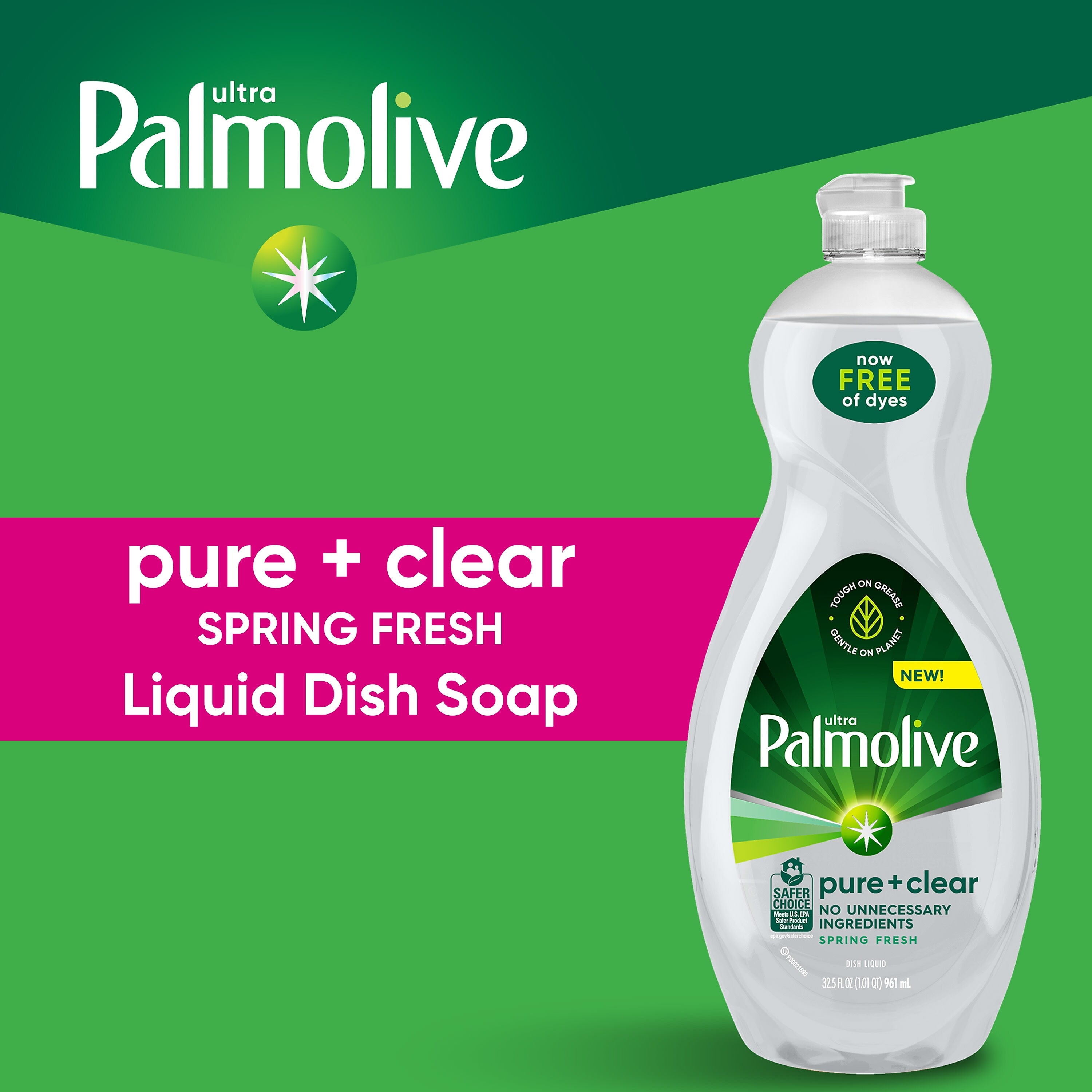 Palmolive Ultra Pure + Clear Liquid Dish Soap, Clean, 32.5 oz.