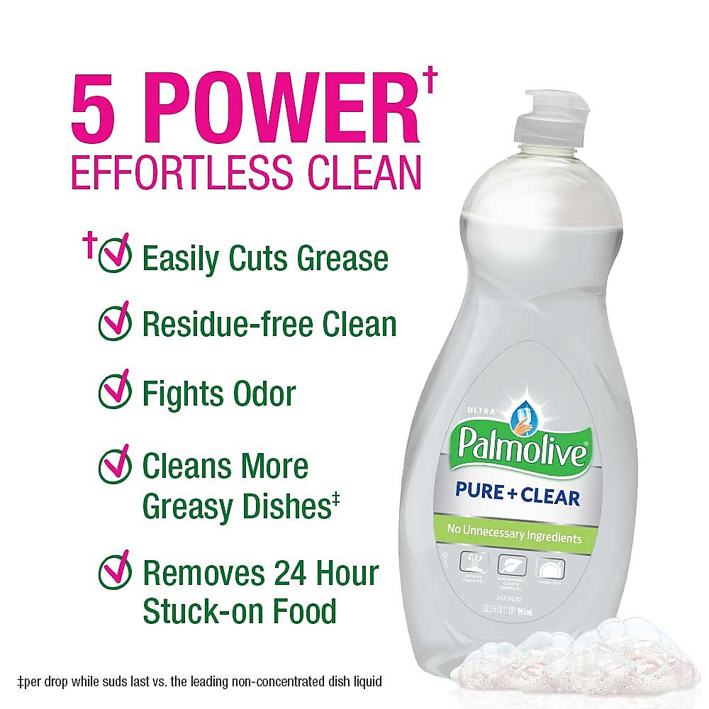 Palmolive Ultra Pure + Clear Liquid Dish Soap, Clean, 32.5 oz.