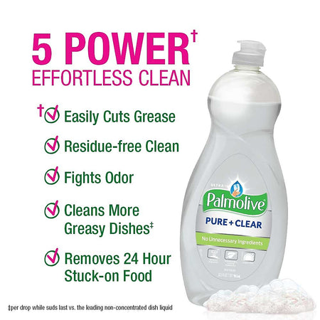 Palmolive Ultra Pure + Clear Liquid Dish Soap, Clean, 32.5 oz.