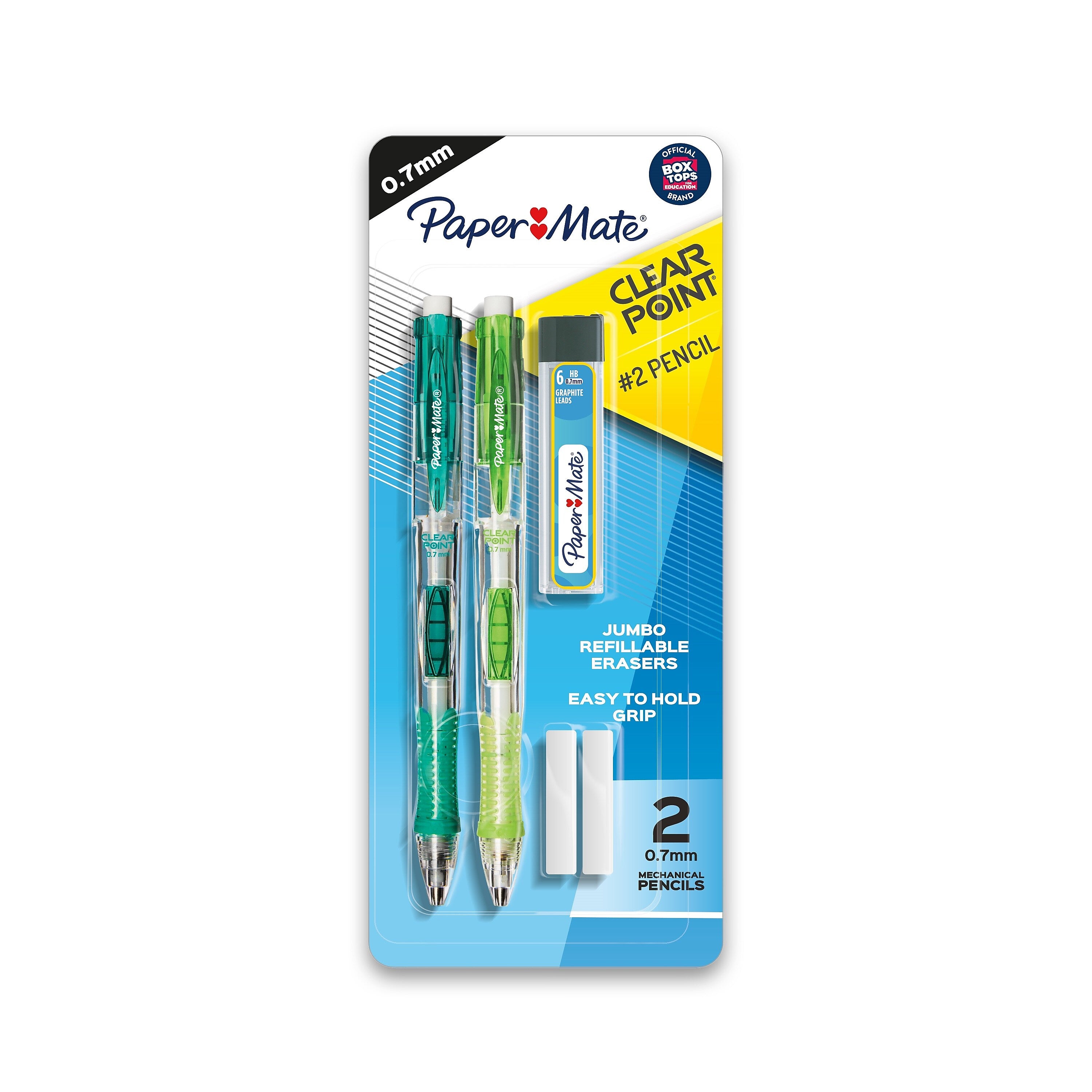 Paper Mate Clearpoint Mechanical Pencil, 0.7mm, #2 Medium Lead, 2/Pack
