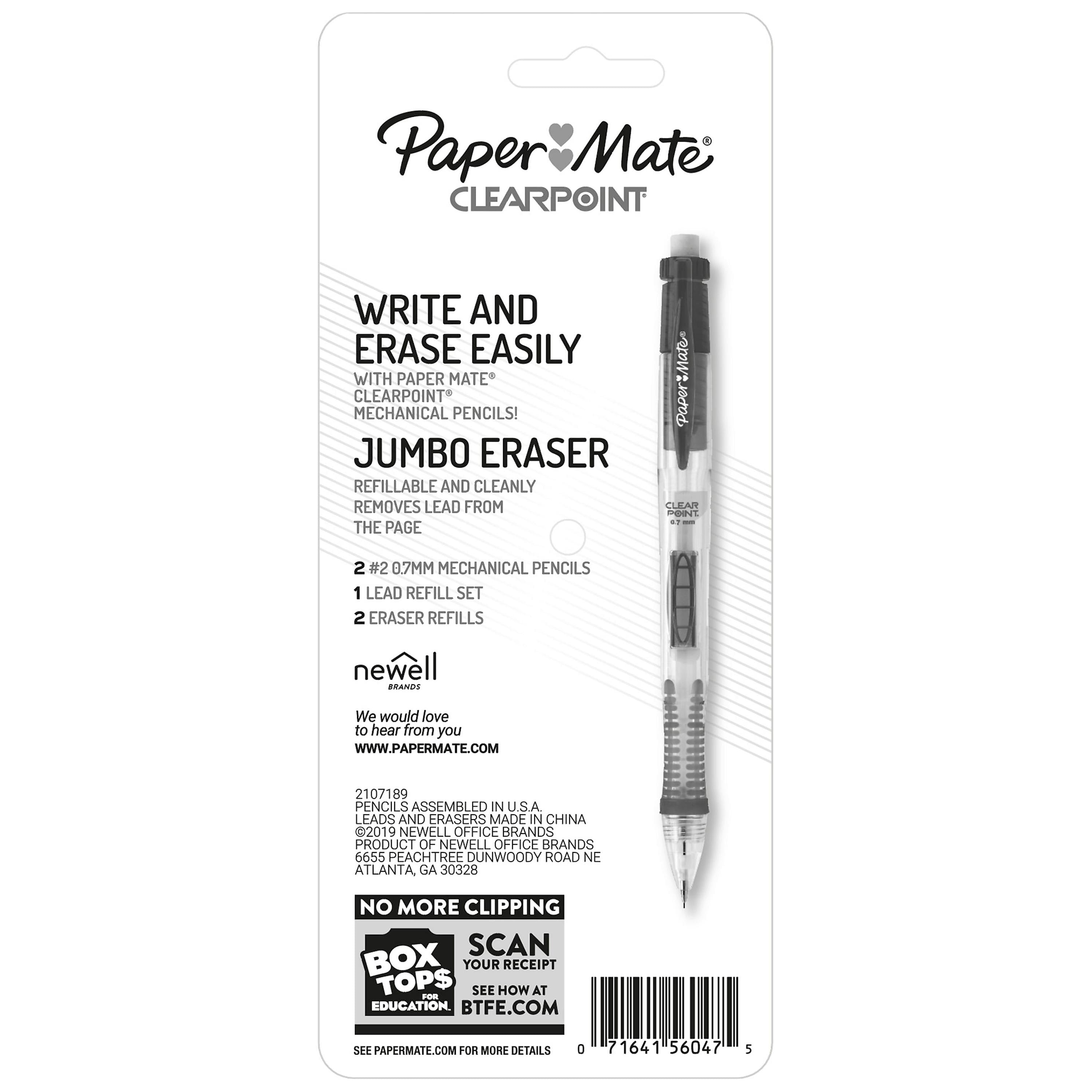 Paper Mate Clearpoint Mechanical Pencil, 0.7mm, #2 Medium Lead, 2/Pack