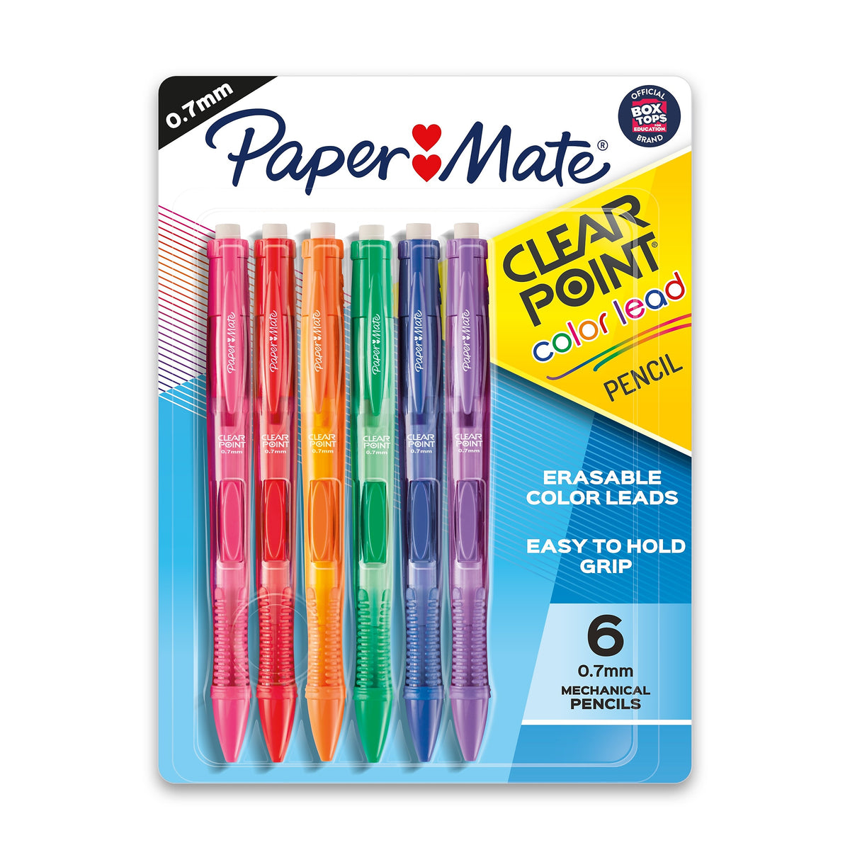 Paper Mate ClearPoint Mechanical Pencil, 0.7mm, #2 Soft Lead, 6/Pack