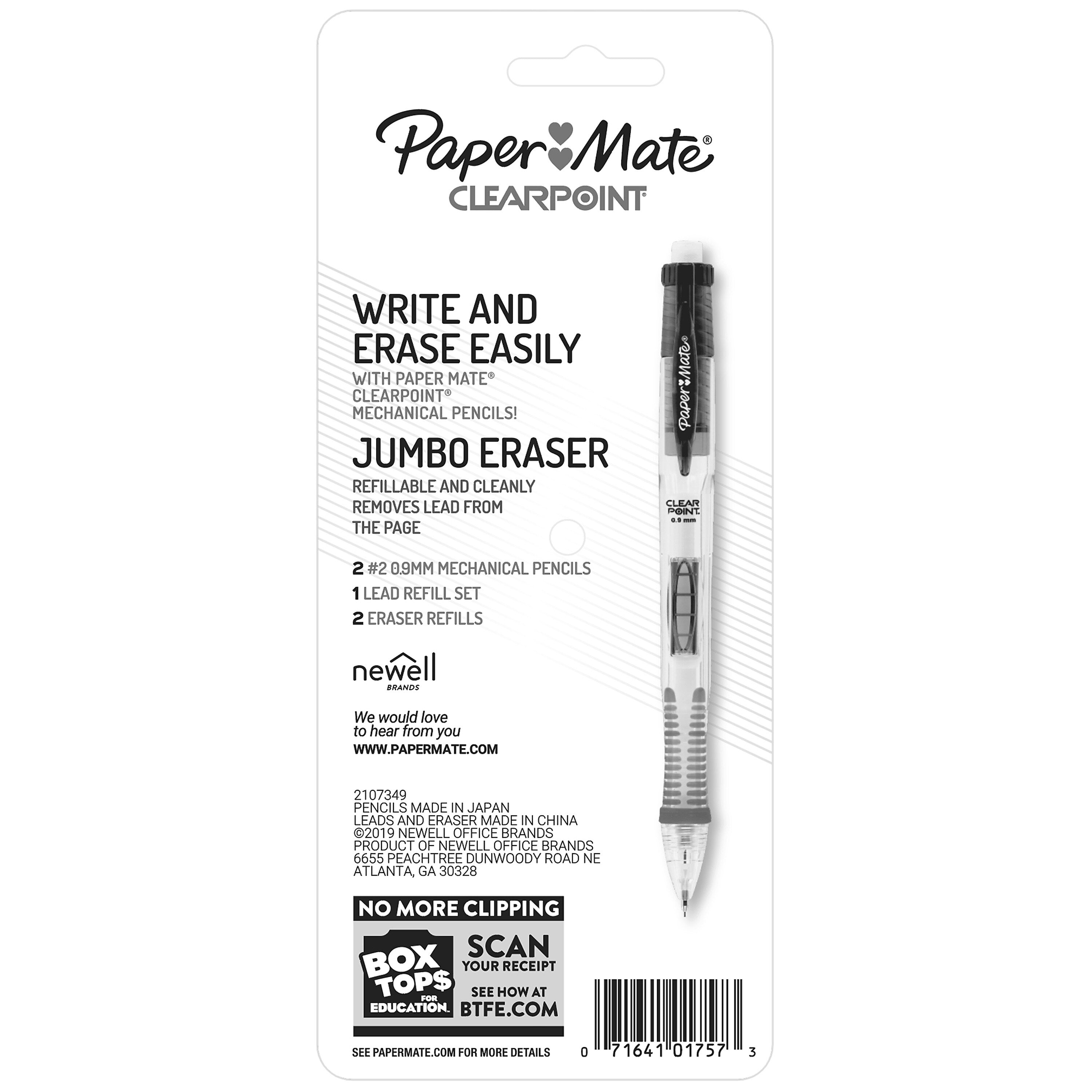 Paper Mate Clearpoint Mechanical Pencil, 0.9mm, #2 Medium Lead, 2/Pack