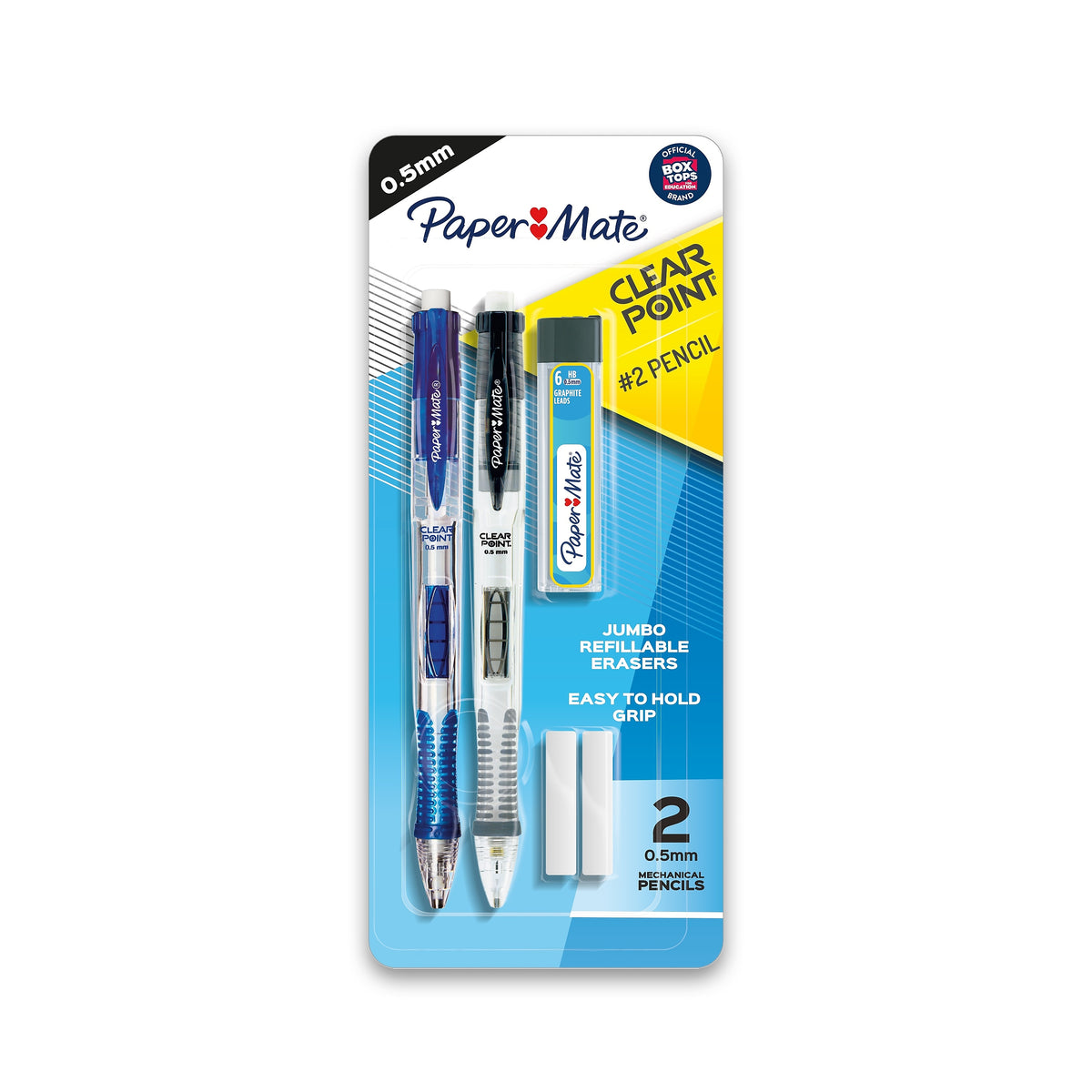 Paper Mate Clearpoint Starter Mechanical Pencil, 0.5mm, #2 Medium Lead, 2/Pack