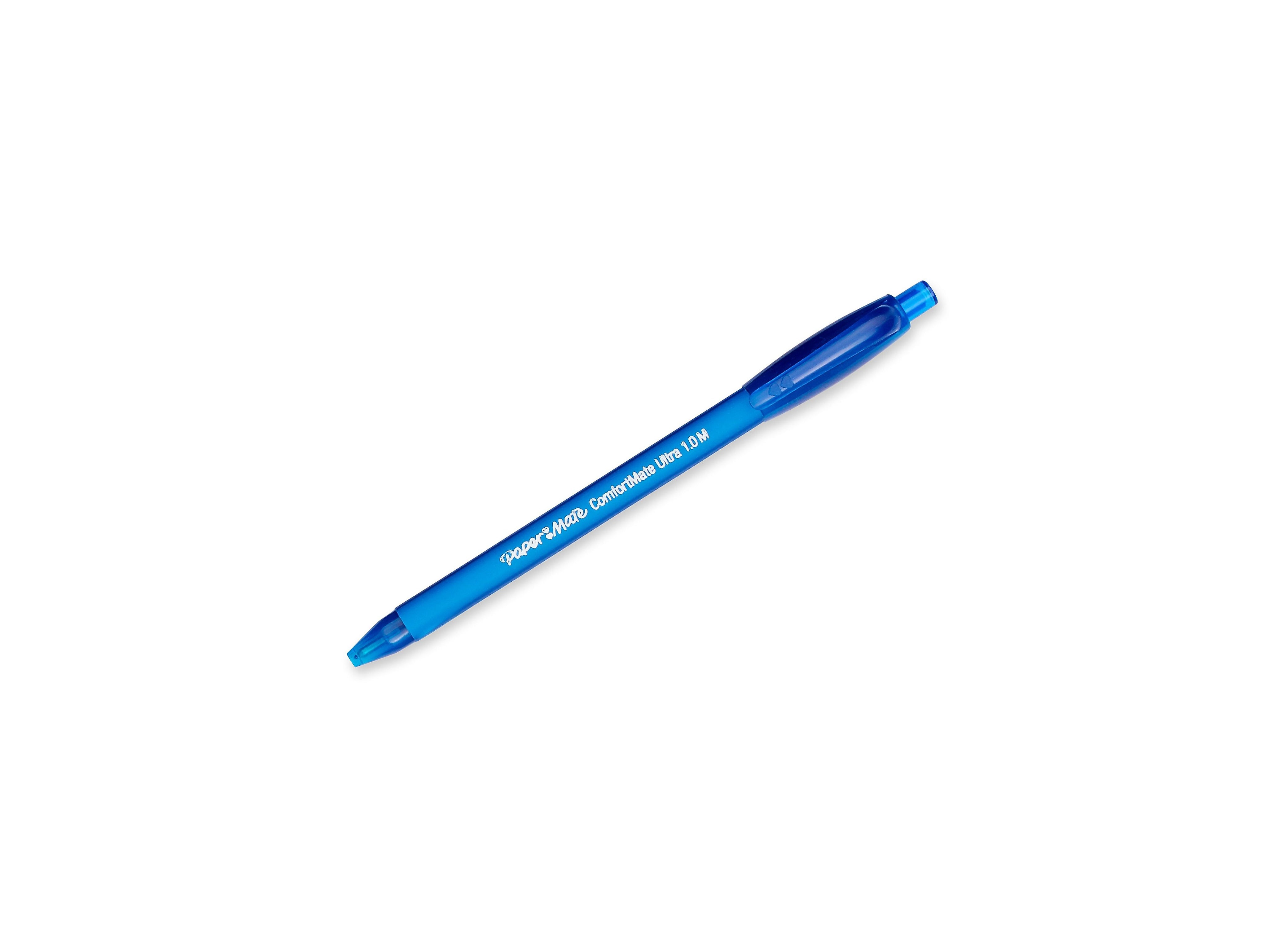 Paper Mate ComfortMate Ultra Retractable Ballpoint Pen, Medium Point, Blue Ink, Dozen