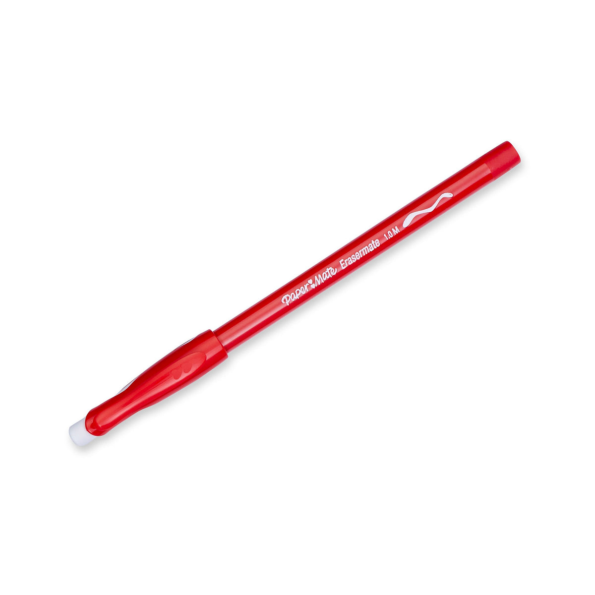 Paper Mate Eraser Mate Erasable Ballpoint Pen, Medium Point, Red Ink, Dozen