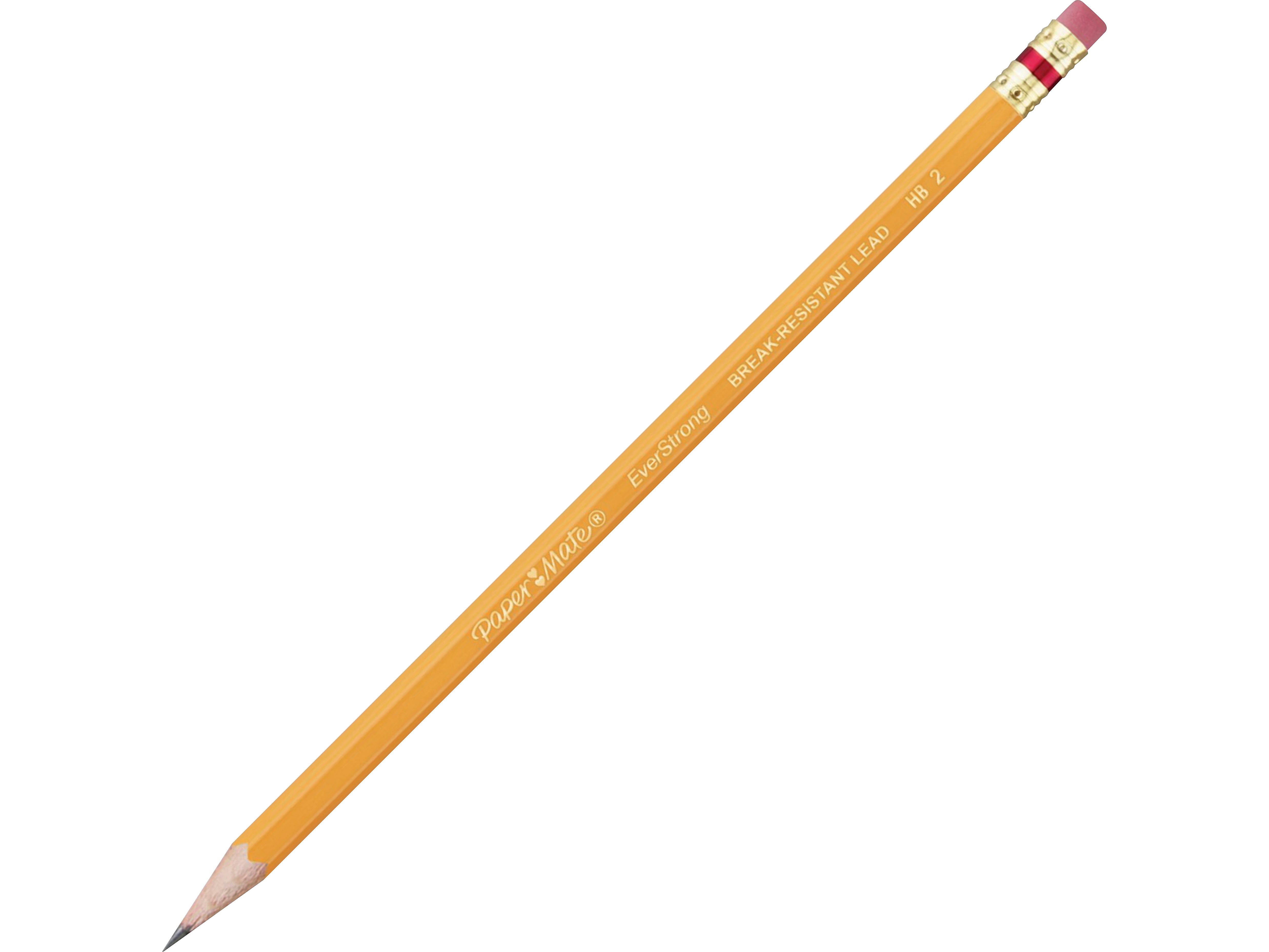Paper Mate EverStrong Pre-Sharpened Wooden Pencil, 1.3mm, #2 Medium Lead, 2 Dozen